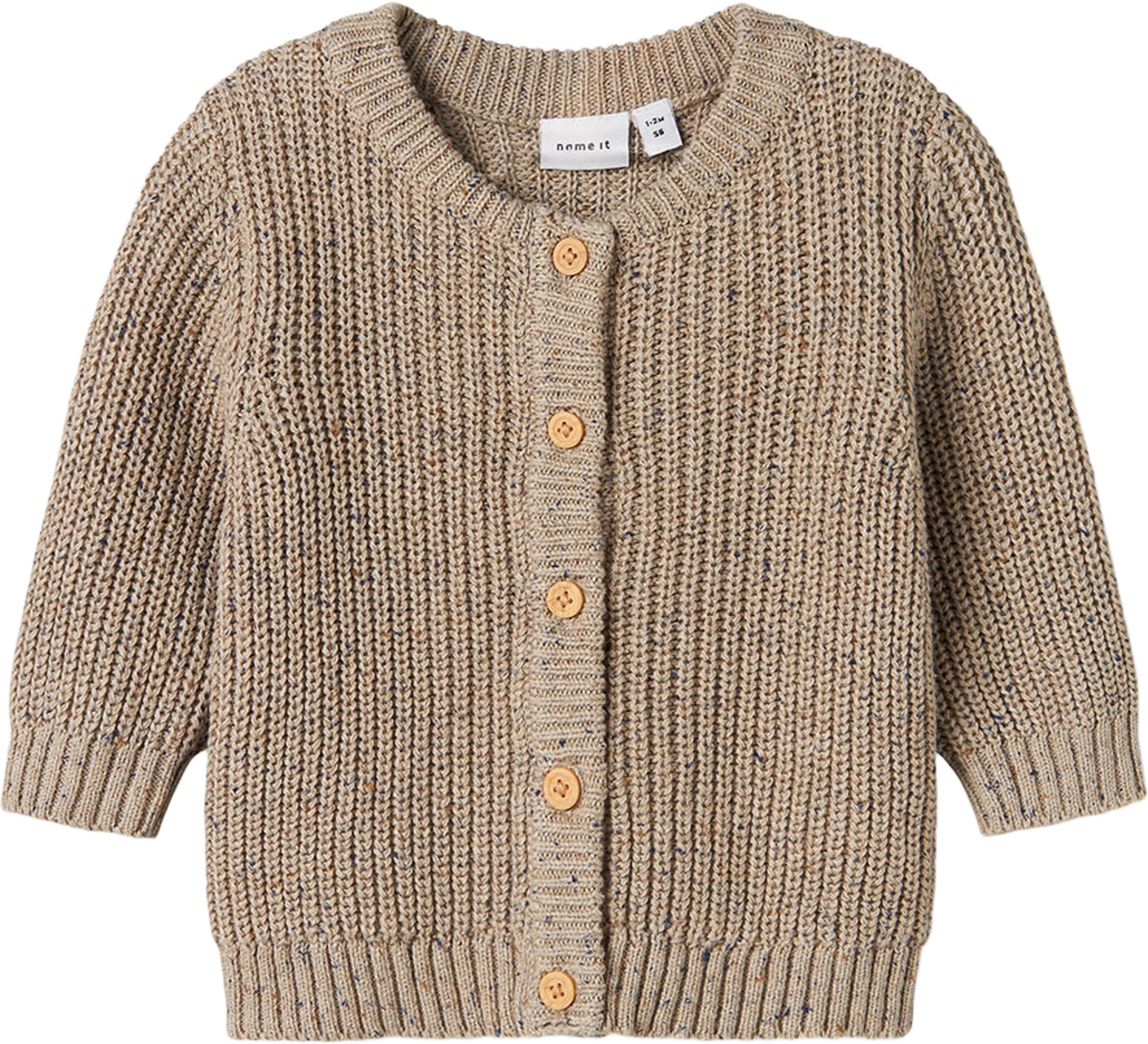 Nbmnorman Ls Knit Card, från Name It, i färgen Island Fossil. Klicka för att öppna bilden i stort format