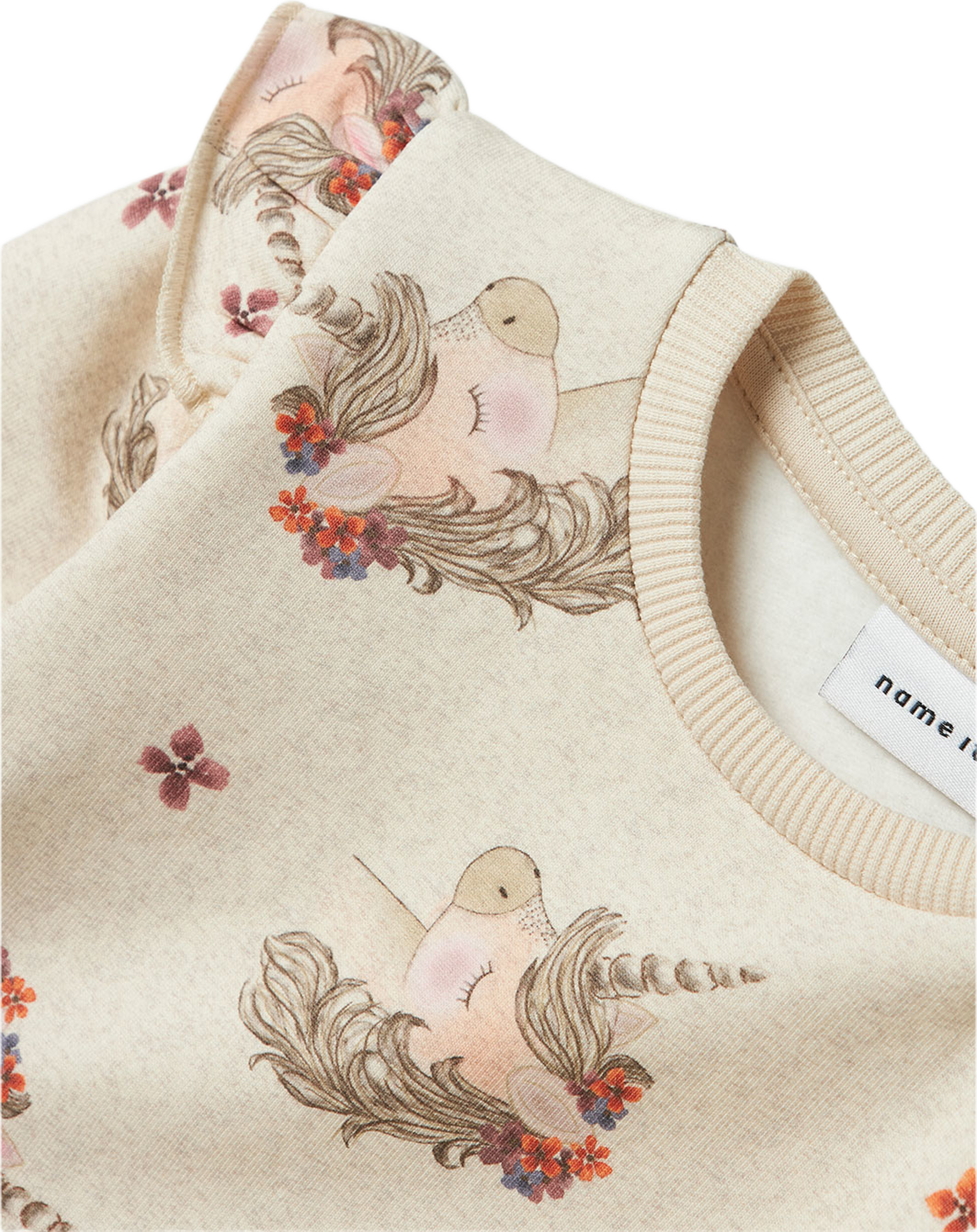 Nbfnoise Ls Sweat Bru, från Name It, i färgen Peyote Melange. Klicka för att öppna bilden i stort format