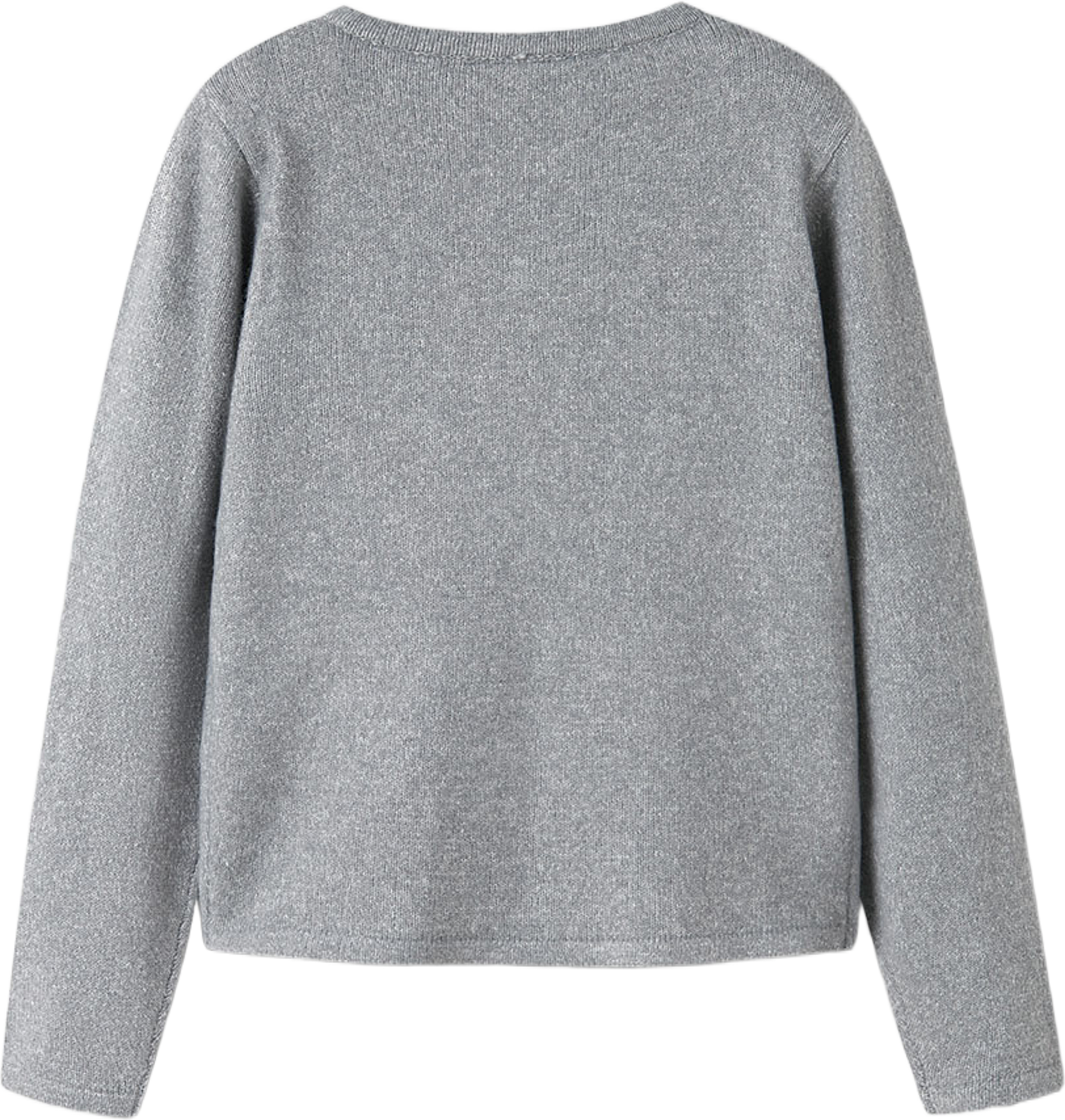 Nkfsaluna Ls Knit Card Noos, från Name It, i färgen Grey Melange. Klicka för att öppna bilden i stort format