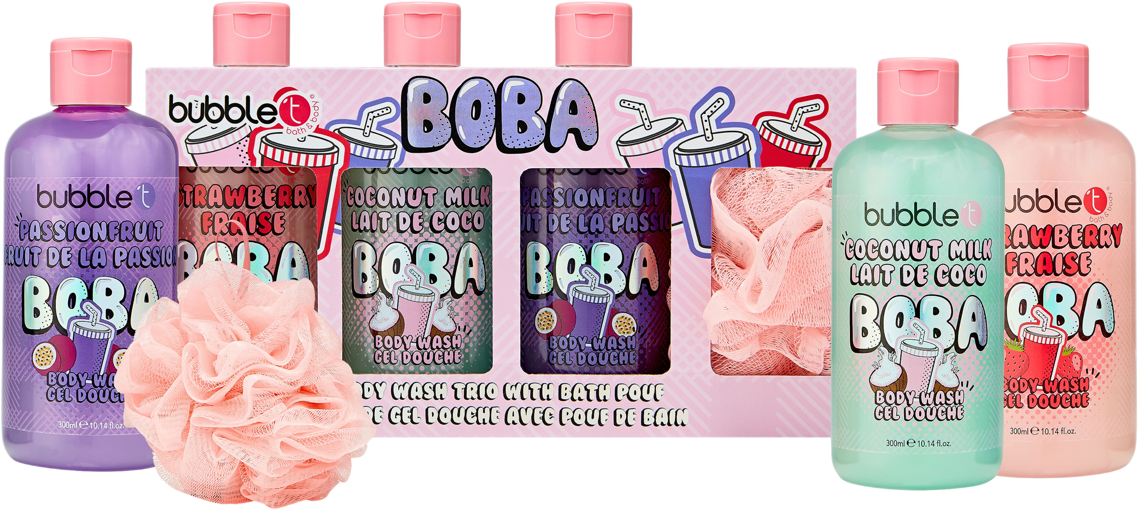 Boba Body Wash Trio, från BubbleT. Klicka för att öppna bilden i stort format
