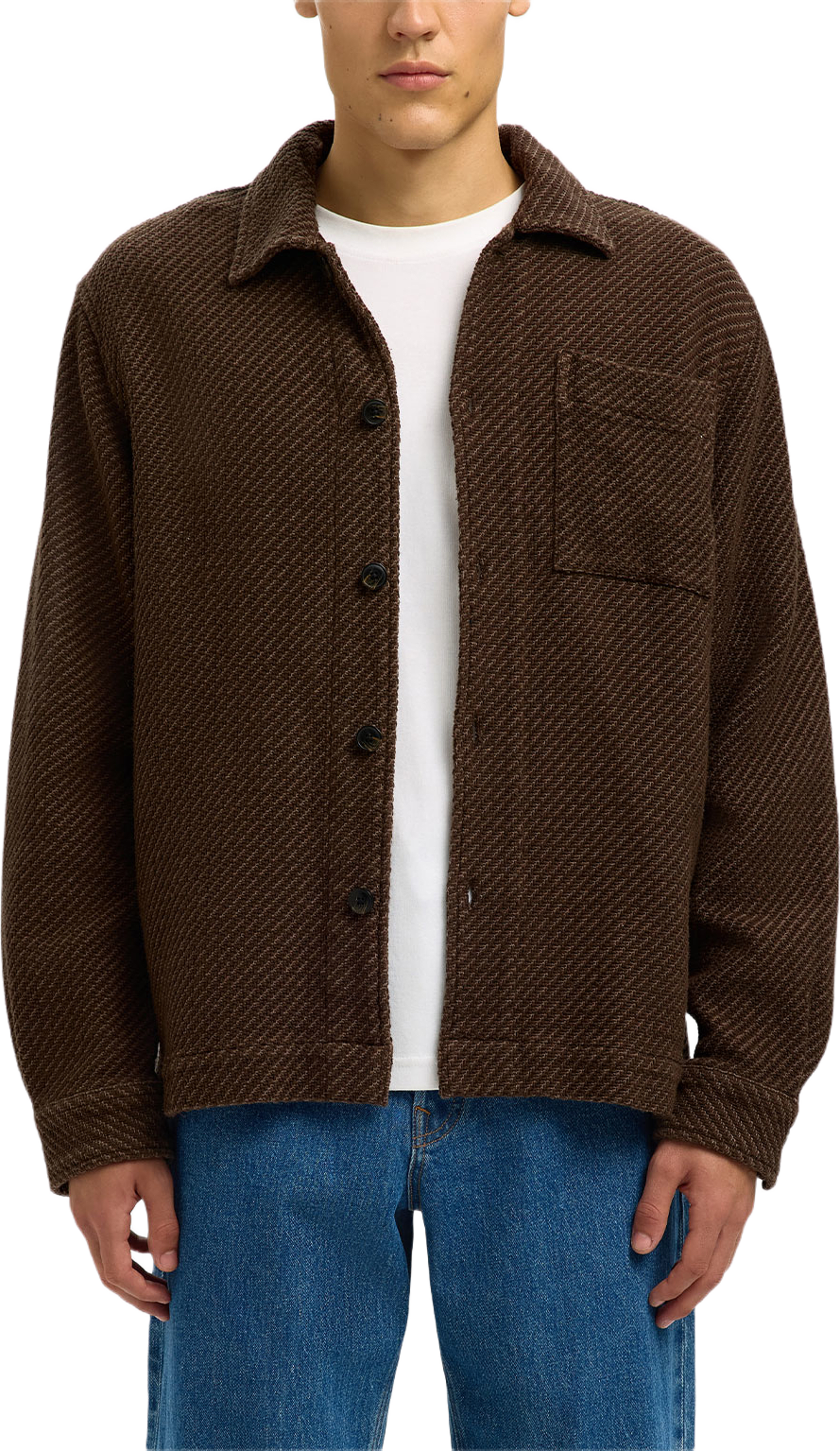 SLHREGFRED Overshirt, från Selected Homme, i färgen Delicioso Structured. Klicka för att öppna bilden i stort format