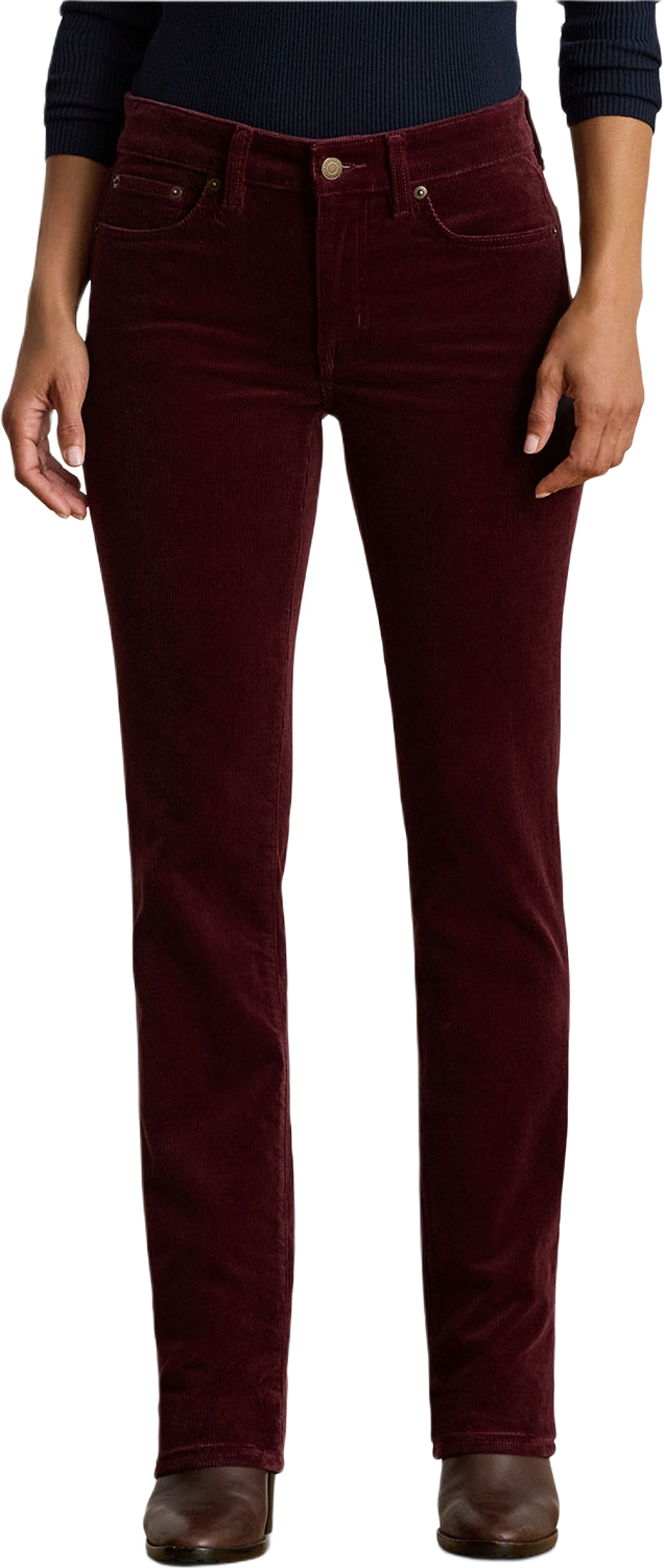 Stretch Corduroy Mid-Rise Straight Pant