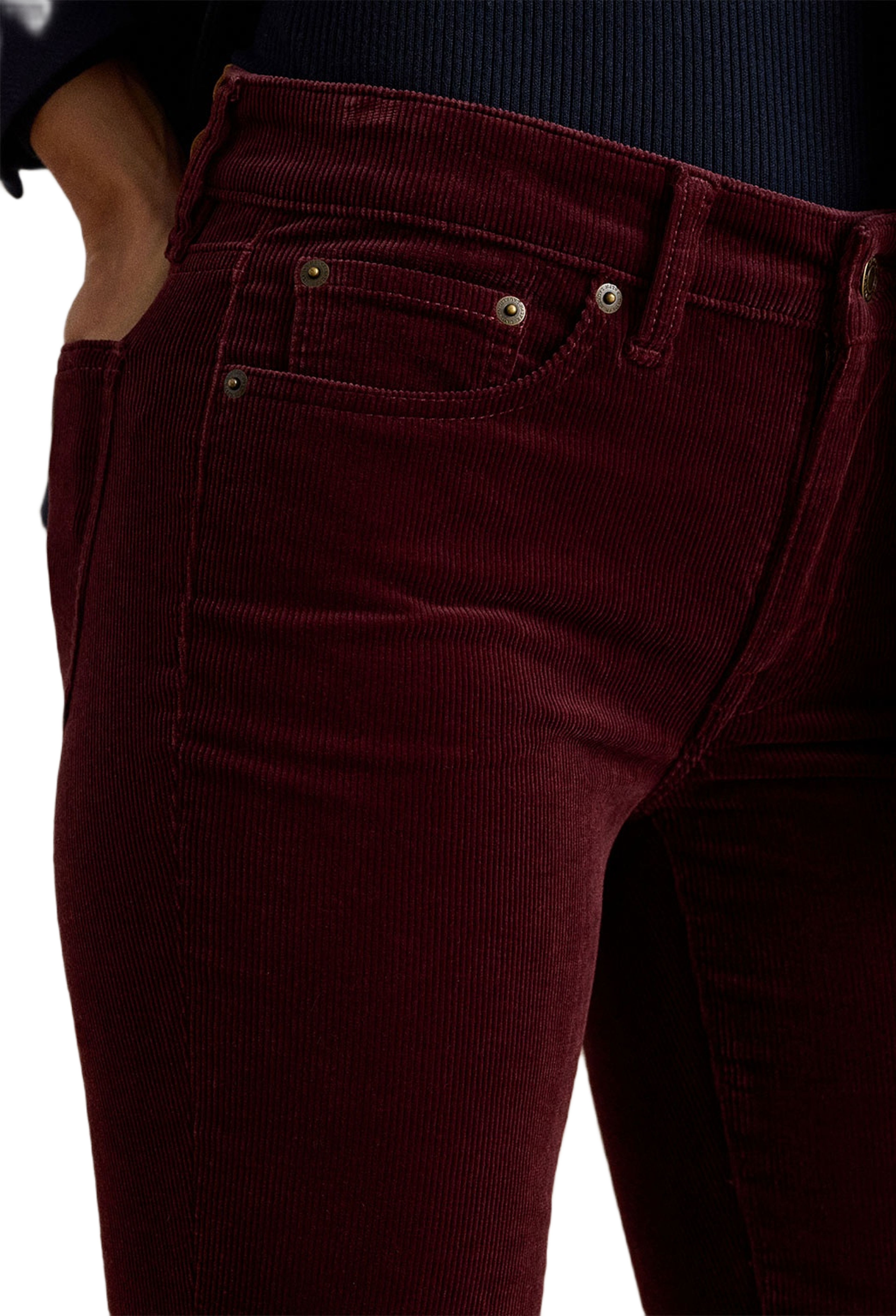 Stretch Corduroy Mid-Rise Straight Pant