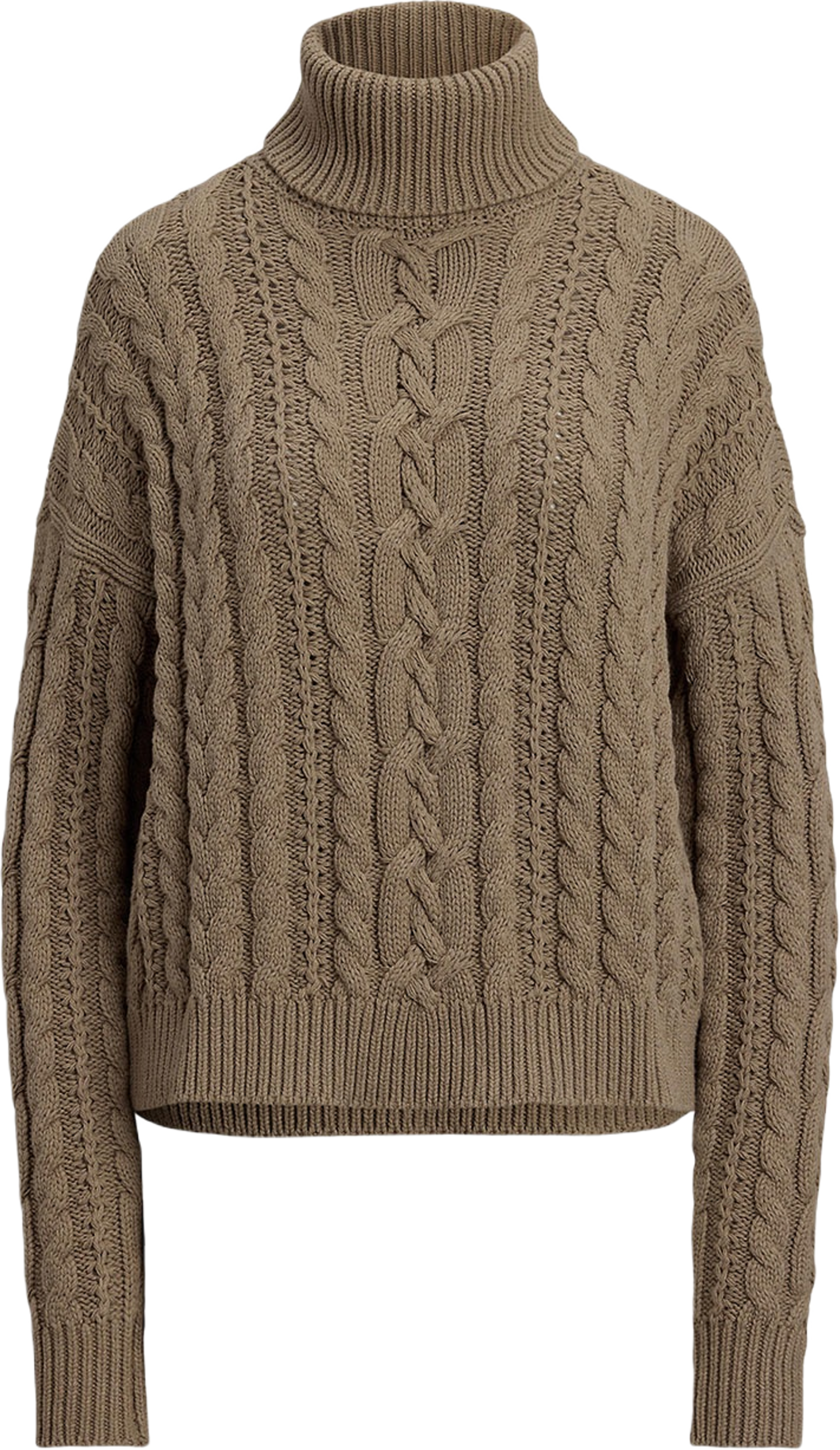 Cable-Knit Turtleneck Sweater