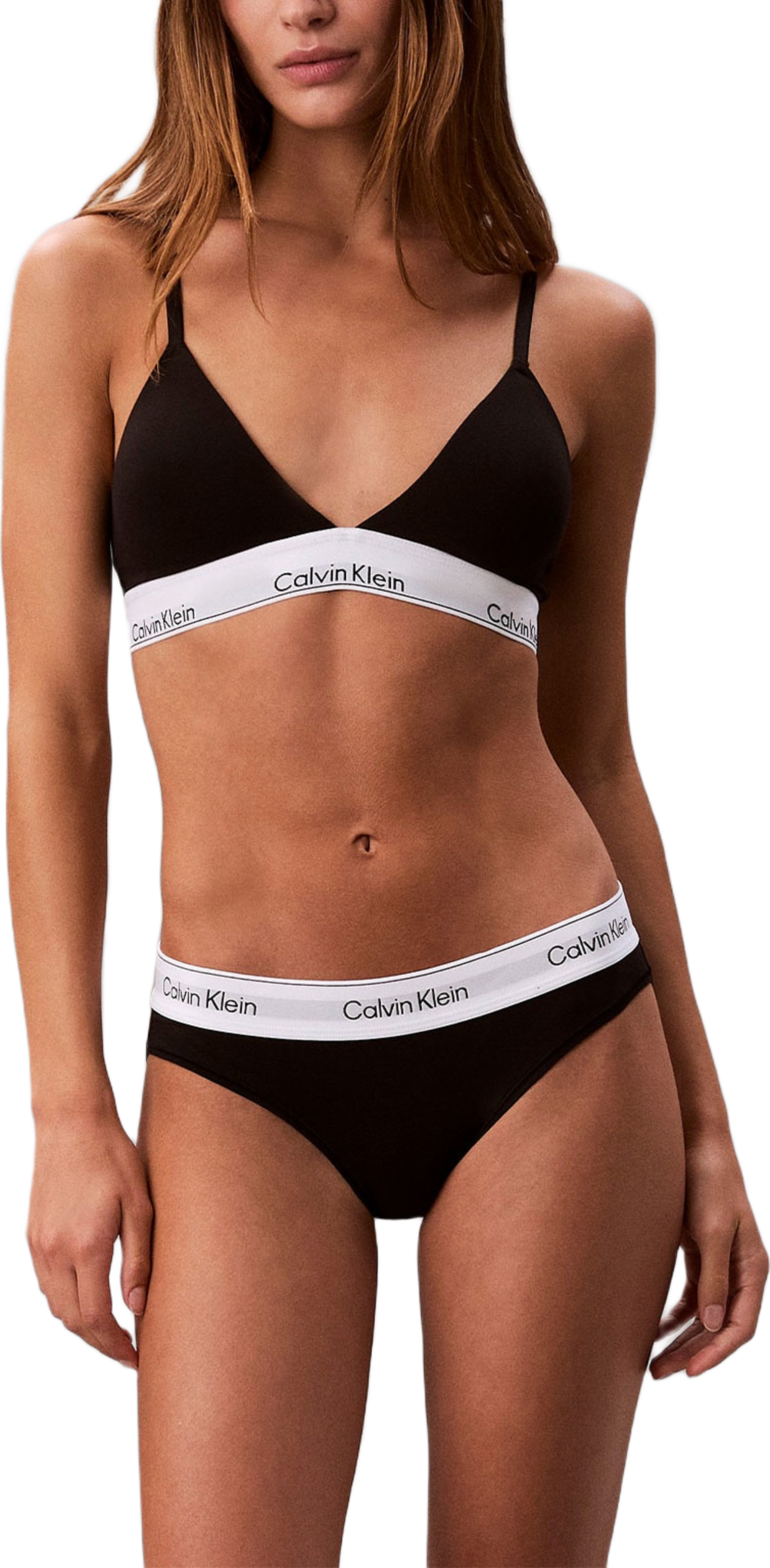 Trosa i Bikini/brief modell i skön Bomull & modal blandning, från Calvin Klein, i färgen Black.