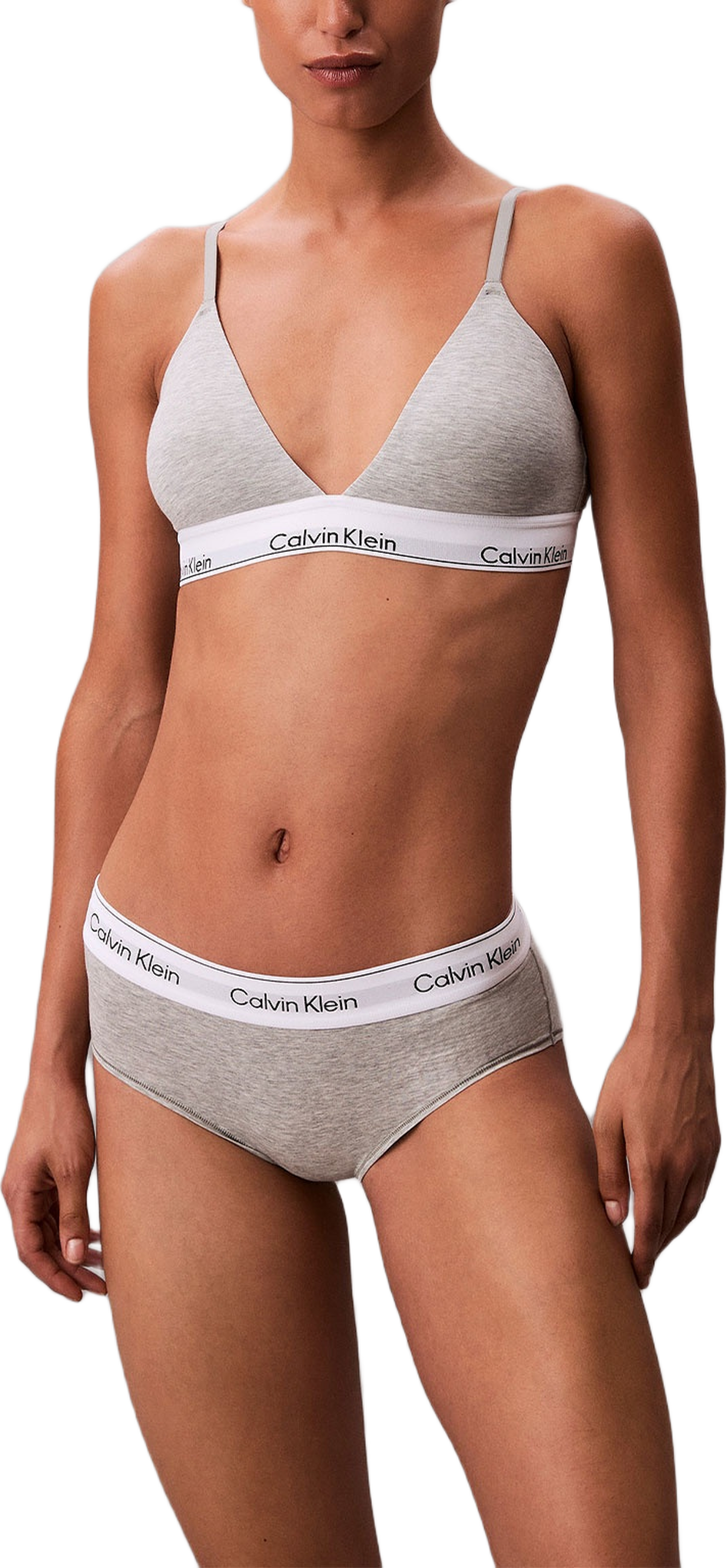 Lättvadderad Triangelbh, i skön Bomull & modal blandning, från Calvin Klein, i färgen Grey Heather.
