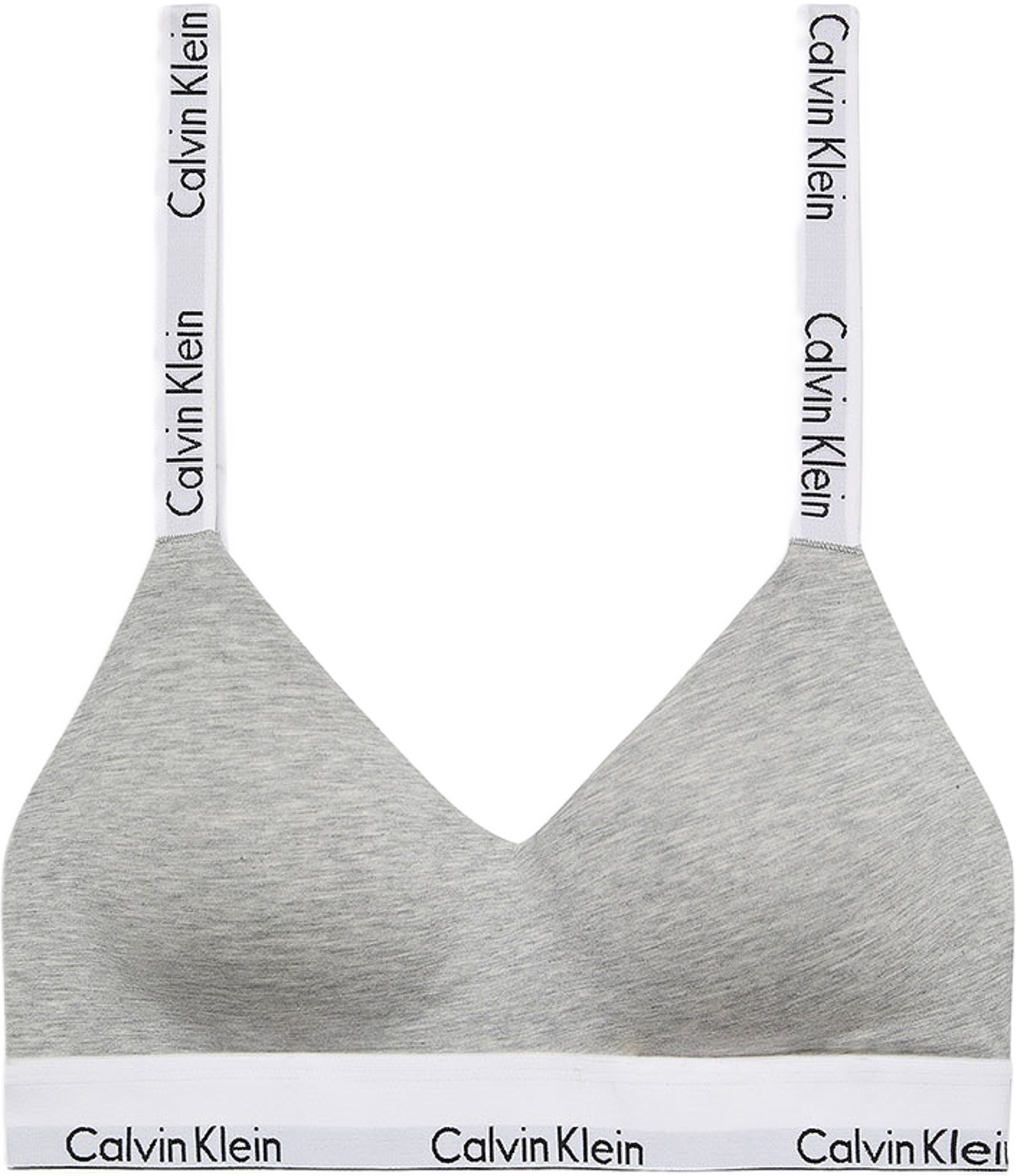 Bralette med vadderad support i skön Bomull & modal blandning., från Calvin Klein, i färgen Grey Heather.