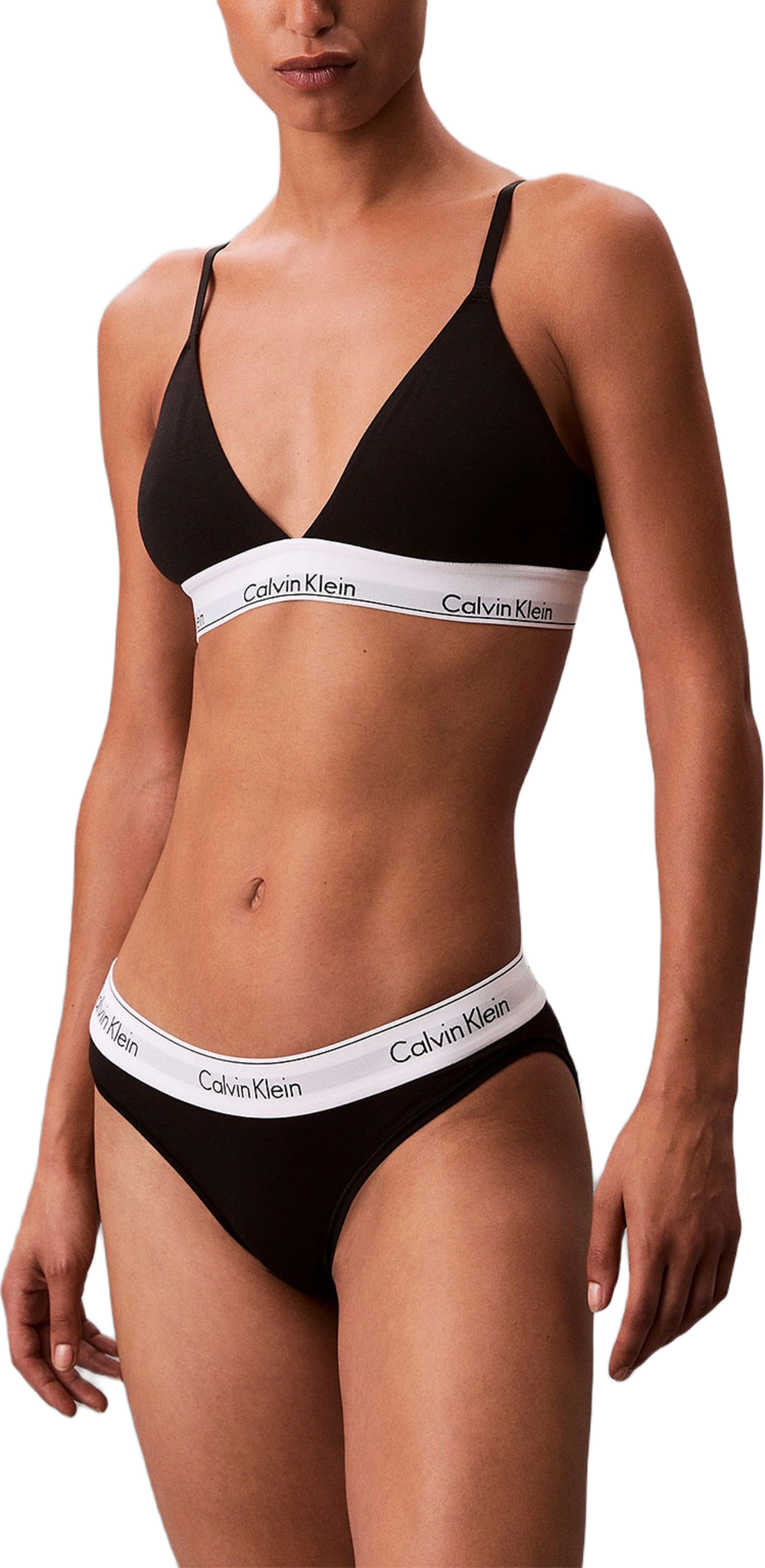Lättvadderad Triangelbh, i skön Bomull & modal blandning, från Calvin Klein, i färgen Black(ub1).