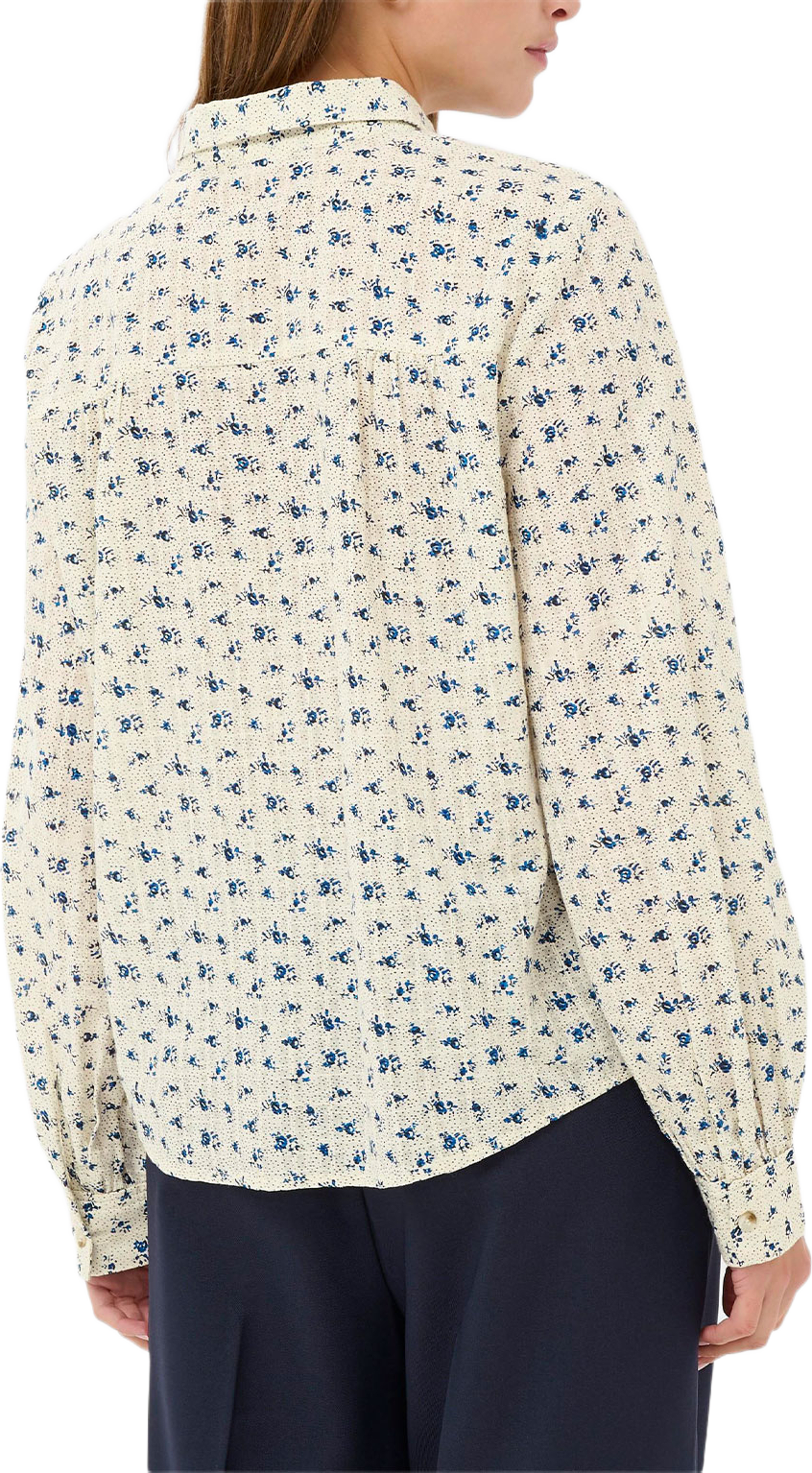 OmeliaSZ Plain Shirt, från Saint Tropez, i färgen Turtledove Mini Floral. Klicka för att öppna bilden i stort format