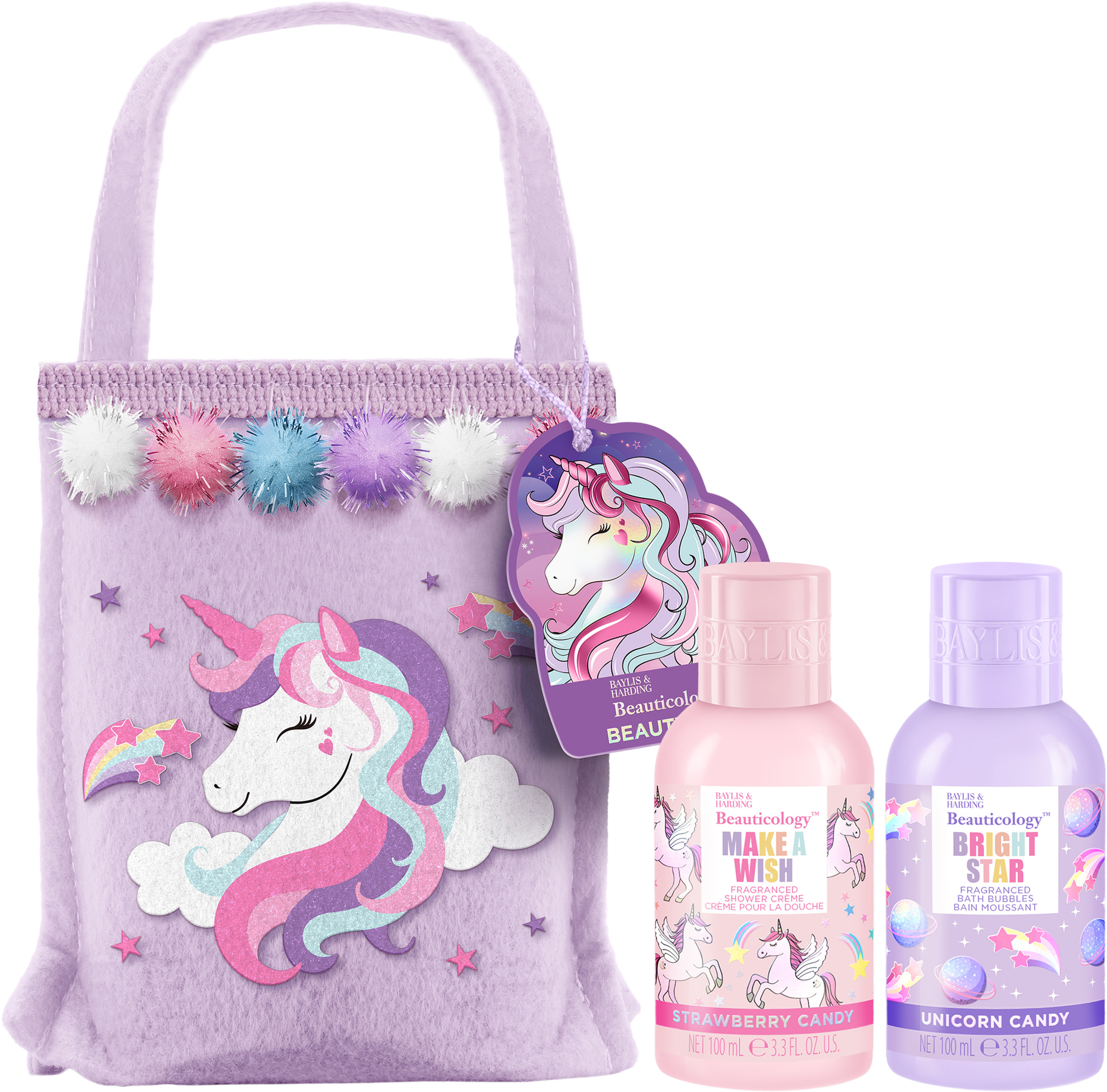 Beauticology Unicorn Beauty Bag Gift Set, från Baylis & Harding. Klicka för att öppna bilden i stort format