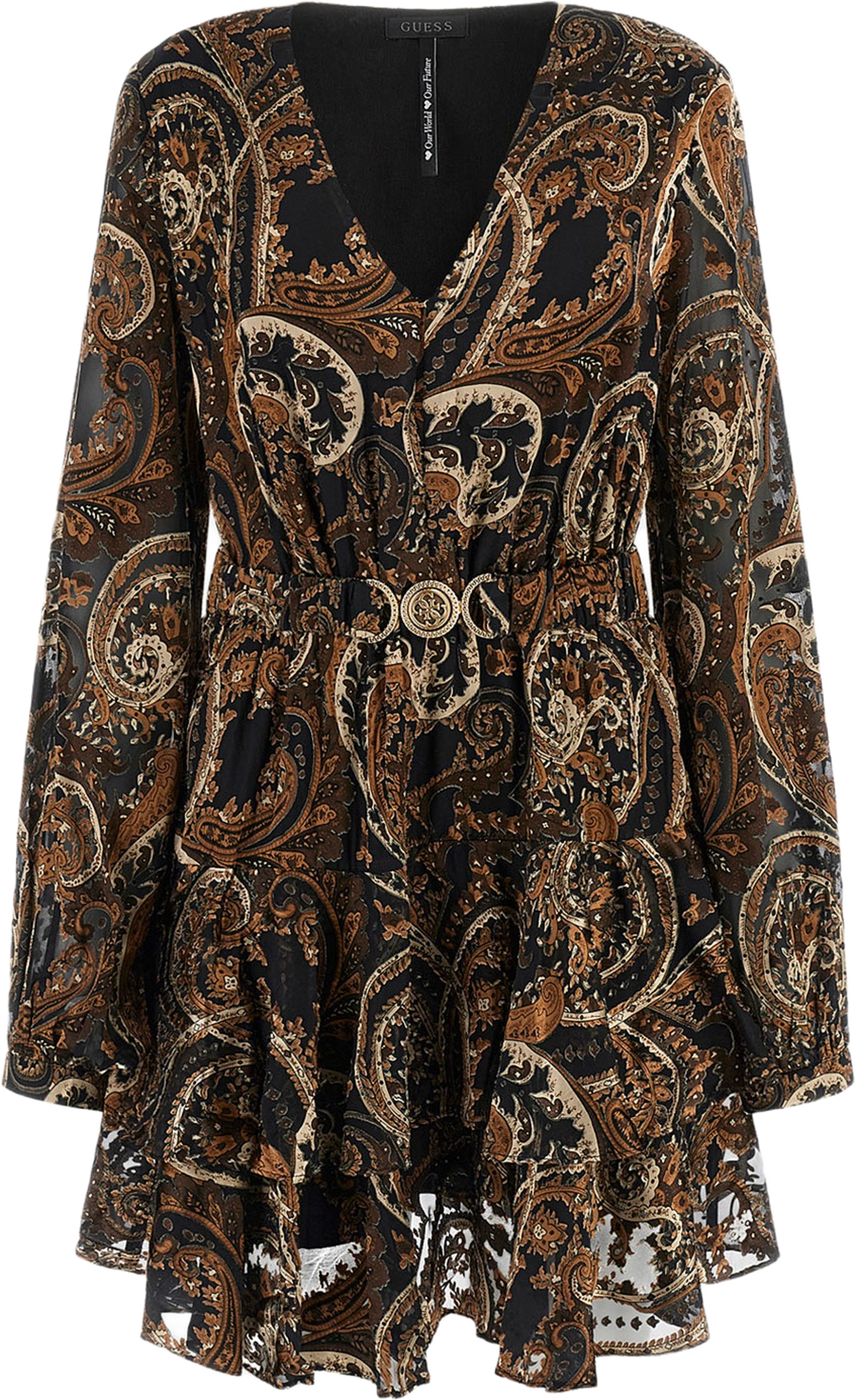 Clarisse Deep Neck Flare Dress