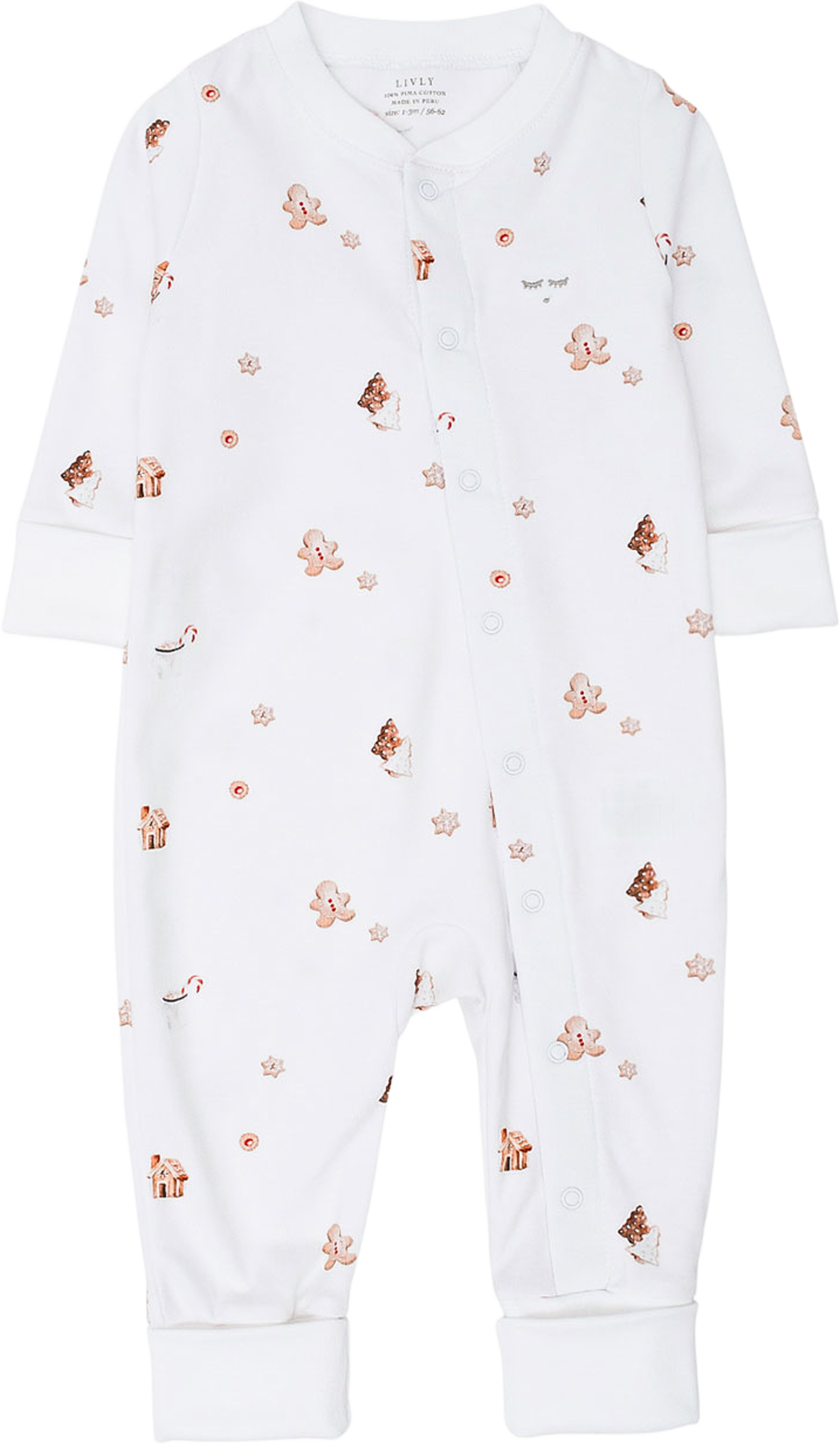 Little Gingerbread Overall, från Livly, i färgen White. Klicka för att öppna bilden i stort format