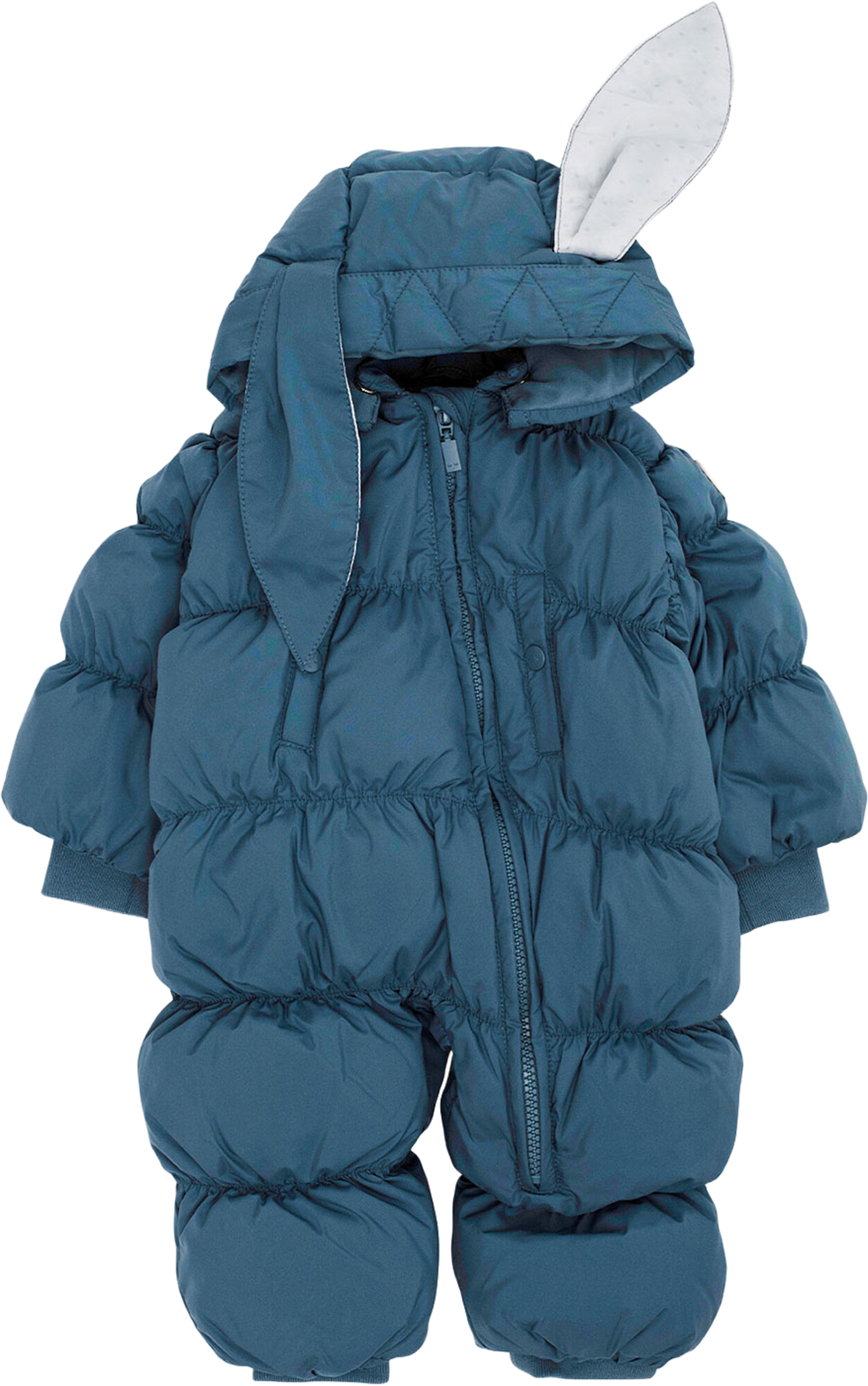 Puffer Bunny Overall, från Livly, i färgen Petrol Blue. Klicka för att öppna bilden i stort format