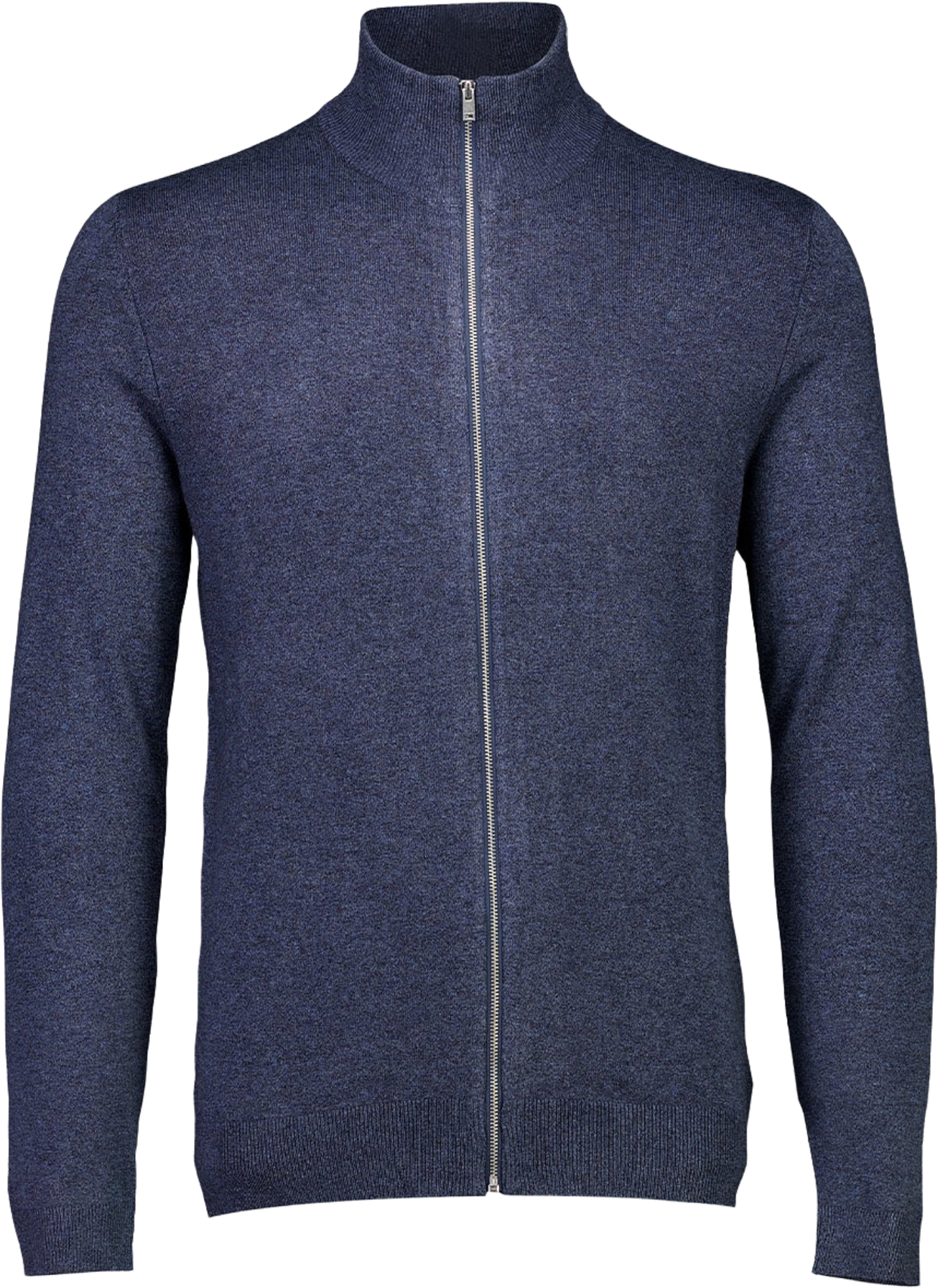 Ecovero L/S Zip Cardigan Knit, från Lindbergh, i färgen Dk Blue Blend. Klicka för att öppna bilden i stort format