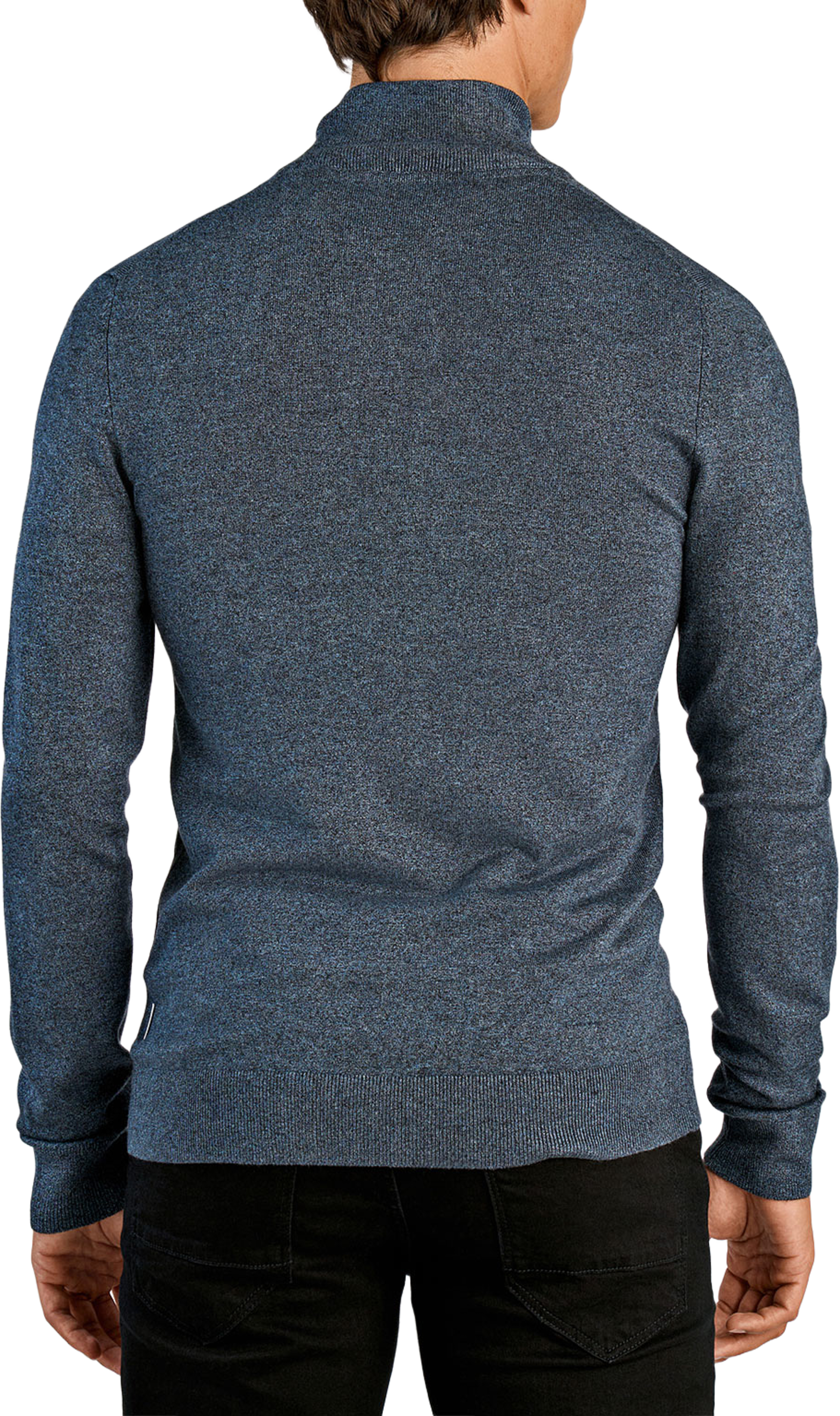 Ecovero L/S Zip Cardigan Knit, från Lindbergh, i färgen Dk Blue Blend. Klicka för att öppna bilden i stort format