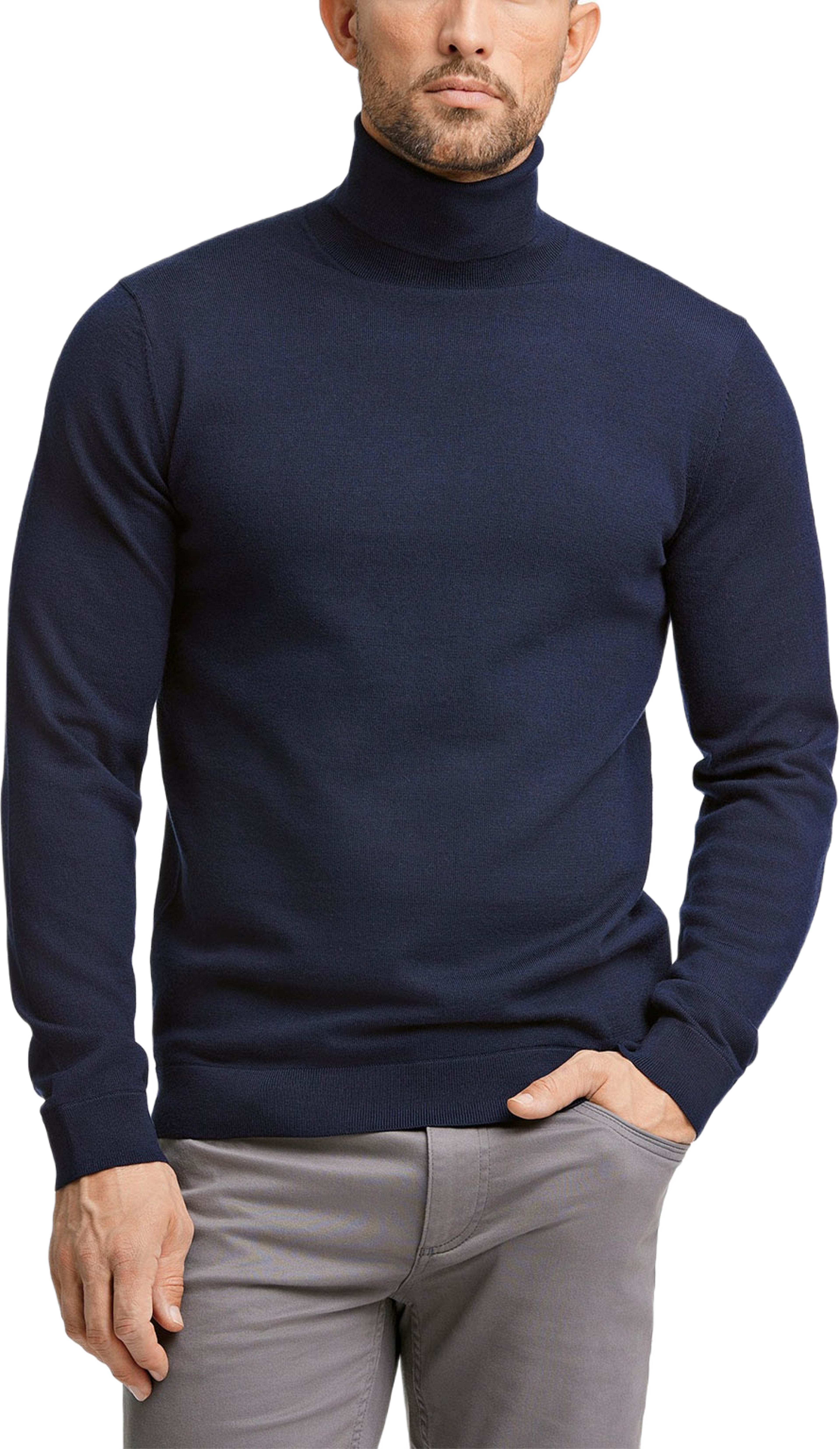 100% Merino Roll Neck Knit