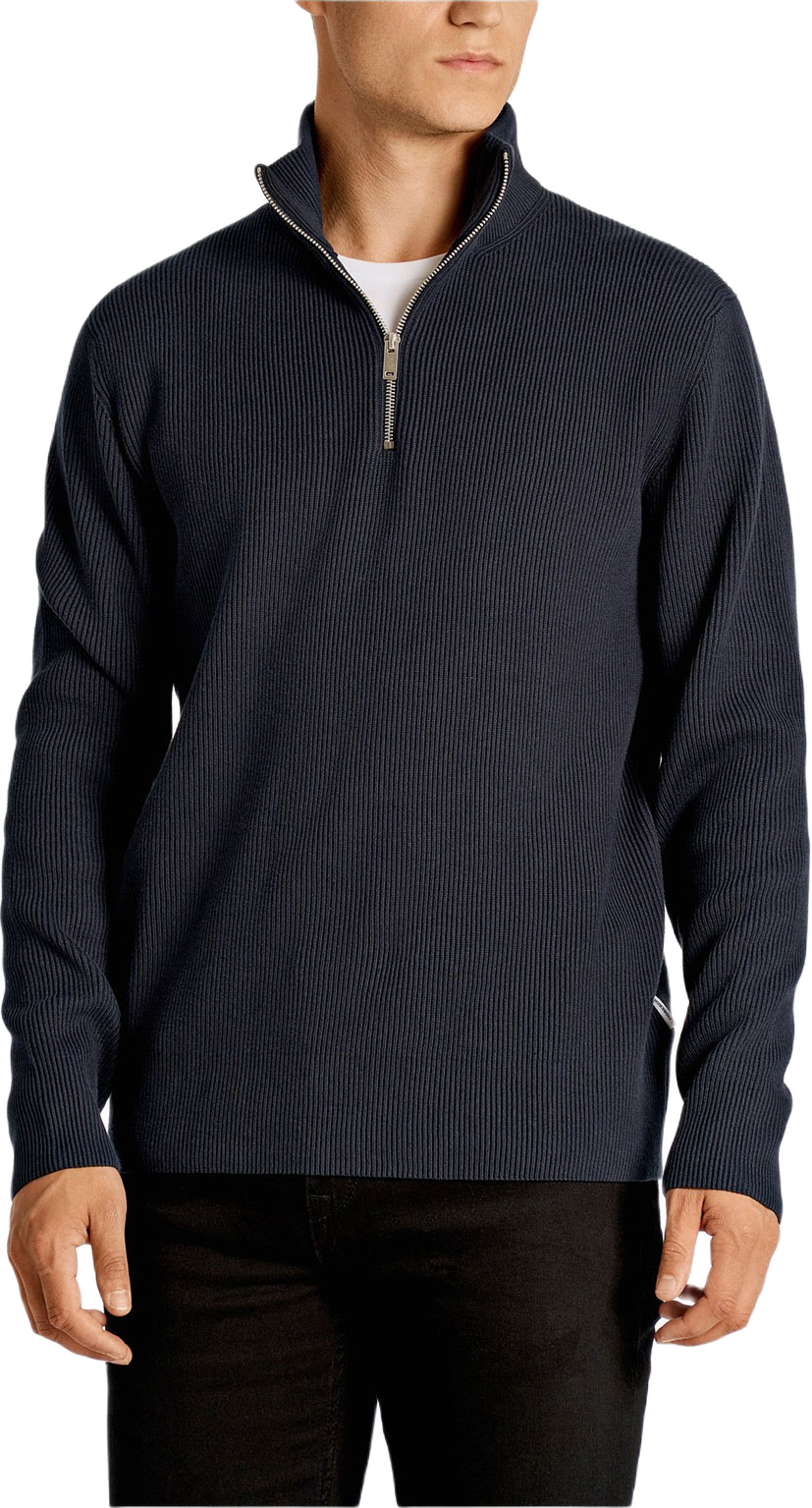 Half Zip Rib Knit