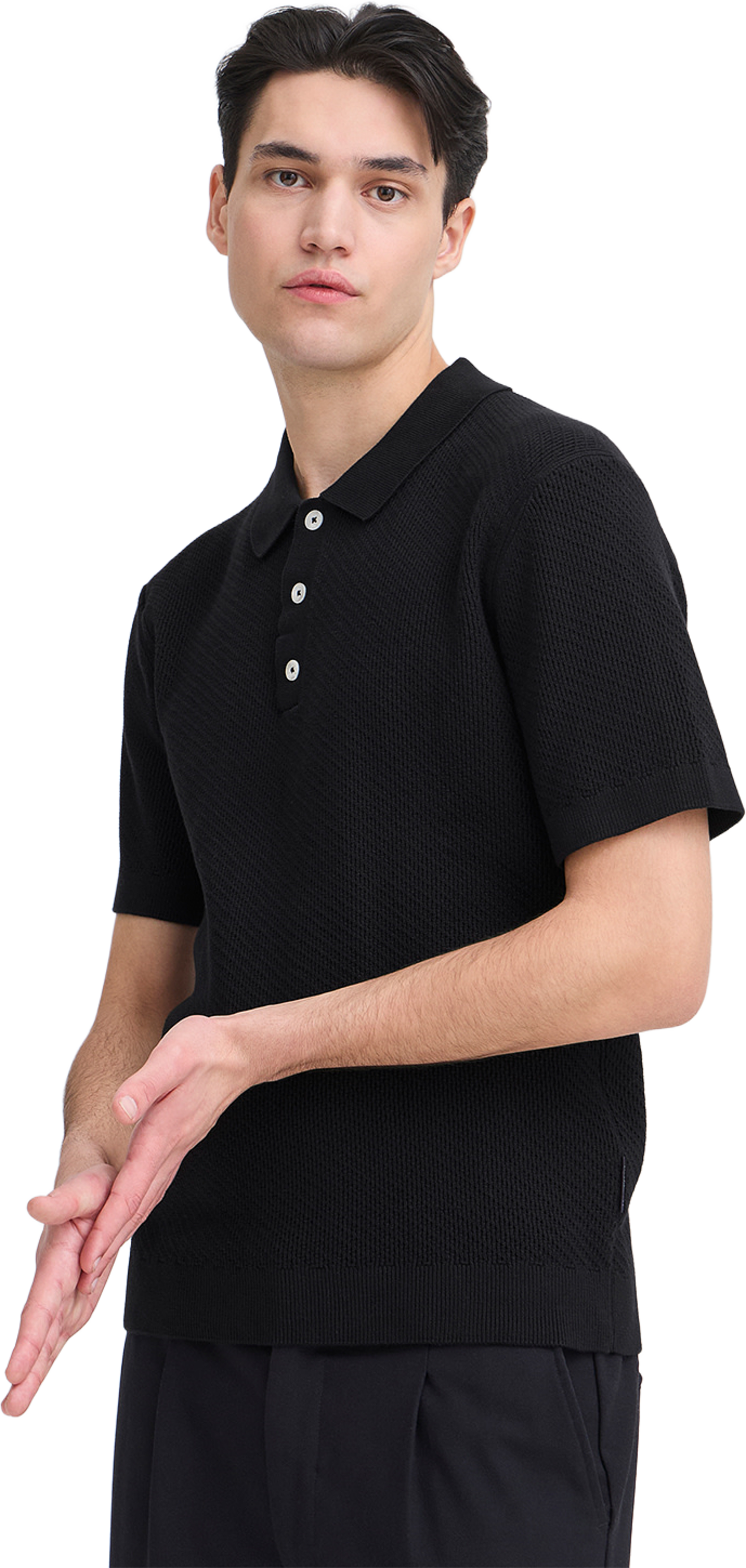 Isaksson Ss Polo Knit, från Casual Friday, i färgen Dark Navy. Klicka för att öppna bilden i stort format