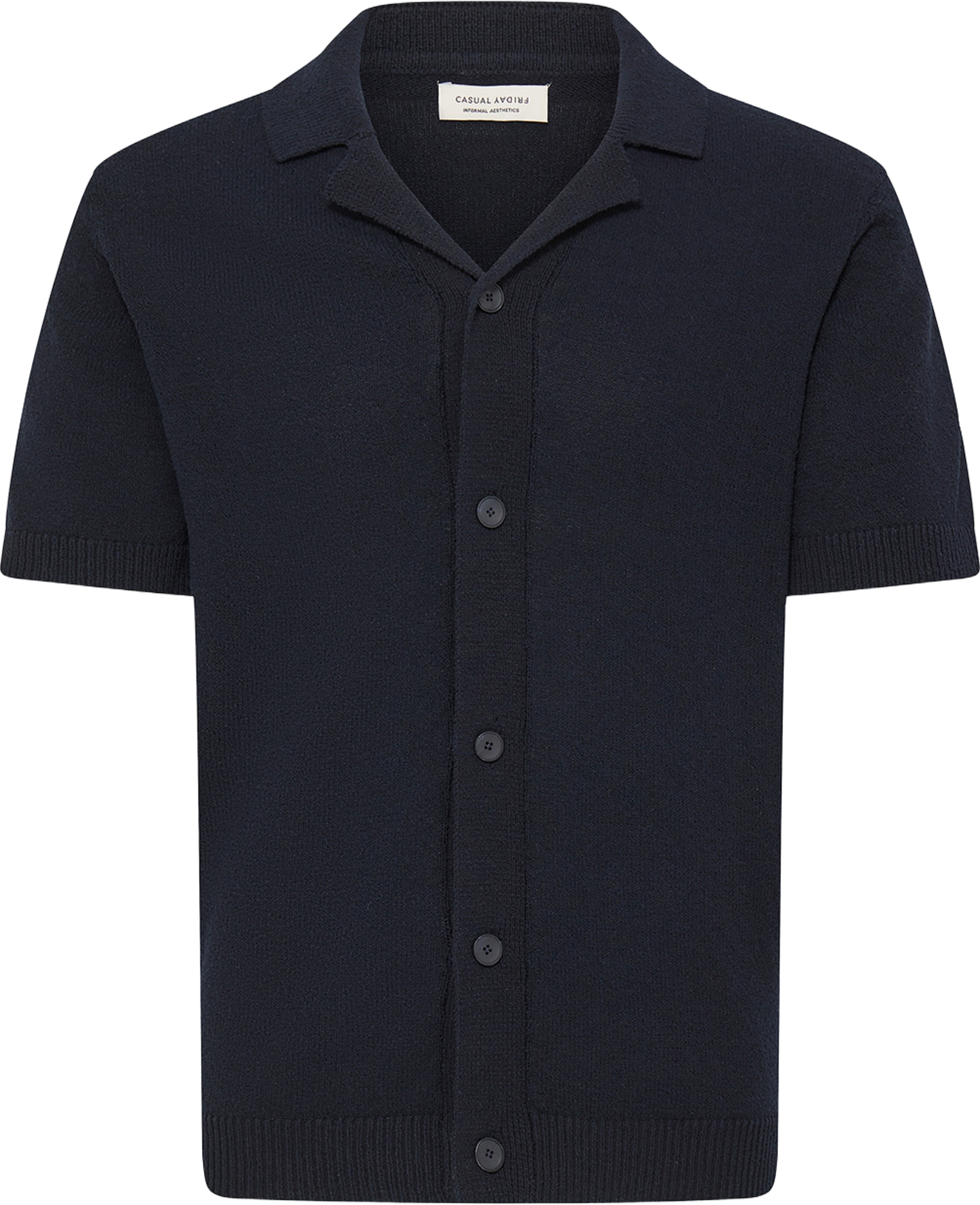Lindholm Ss Resort Knit, från Casual Friday, i färgen Dark Navy. Klicka för att öppna bilden i stort format