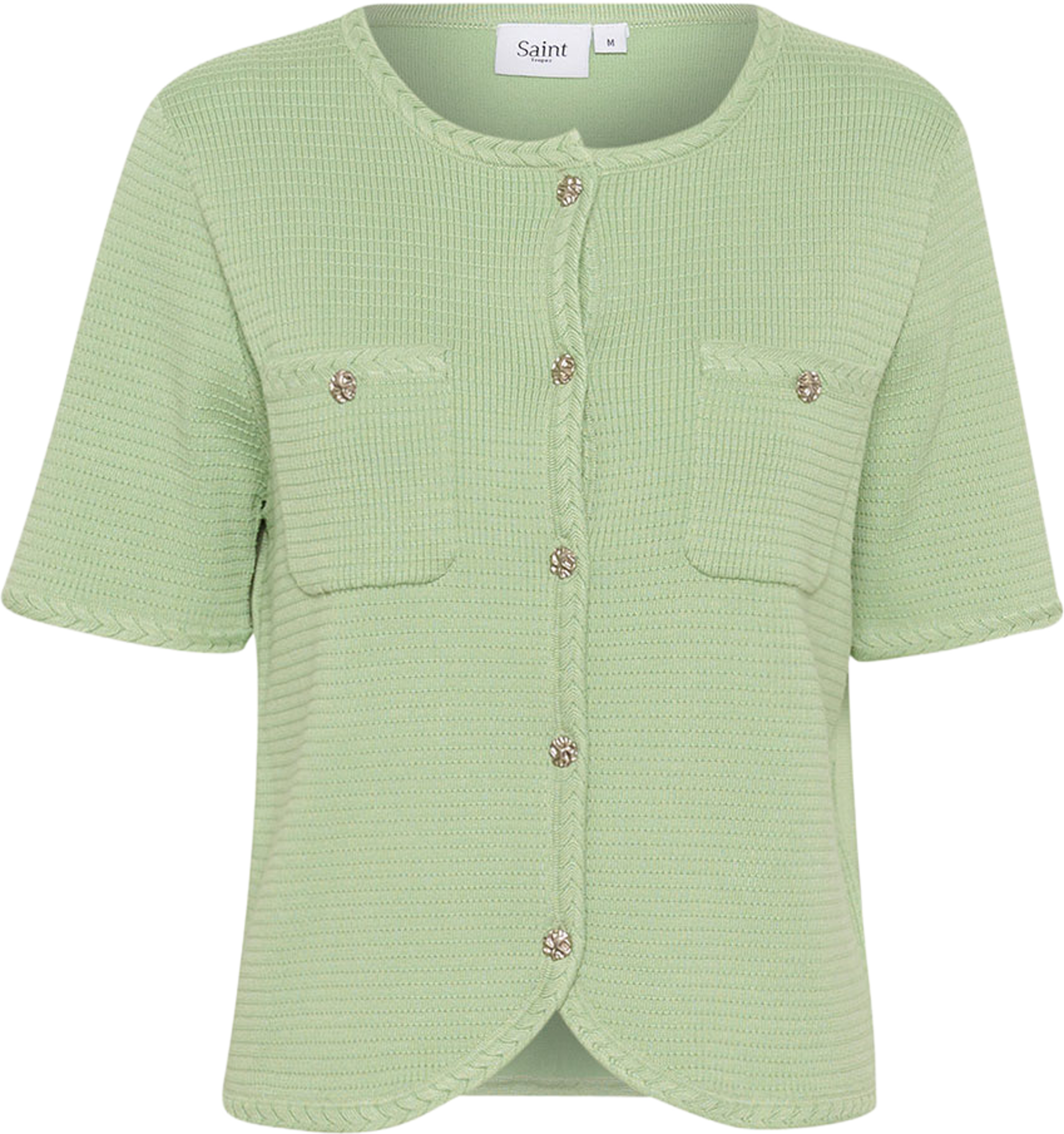 LeciaSZ Cardigan, från Saint Tropez, i färgen Smoke Green.