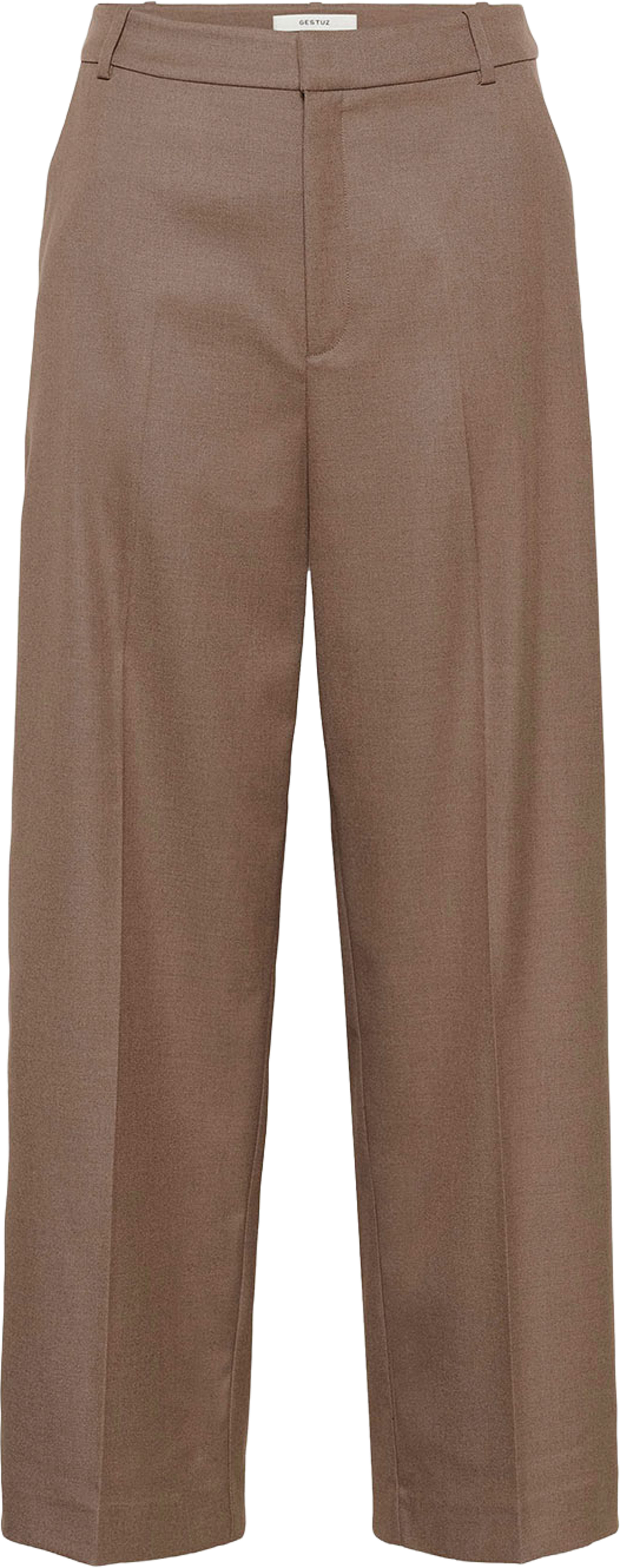 GZpaula MW straight pants NOOS, från Gestuz, i färgen Dark Timberwolf Melange. Klicka för att öppna bilden i stort format