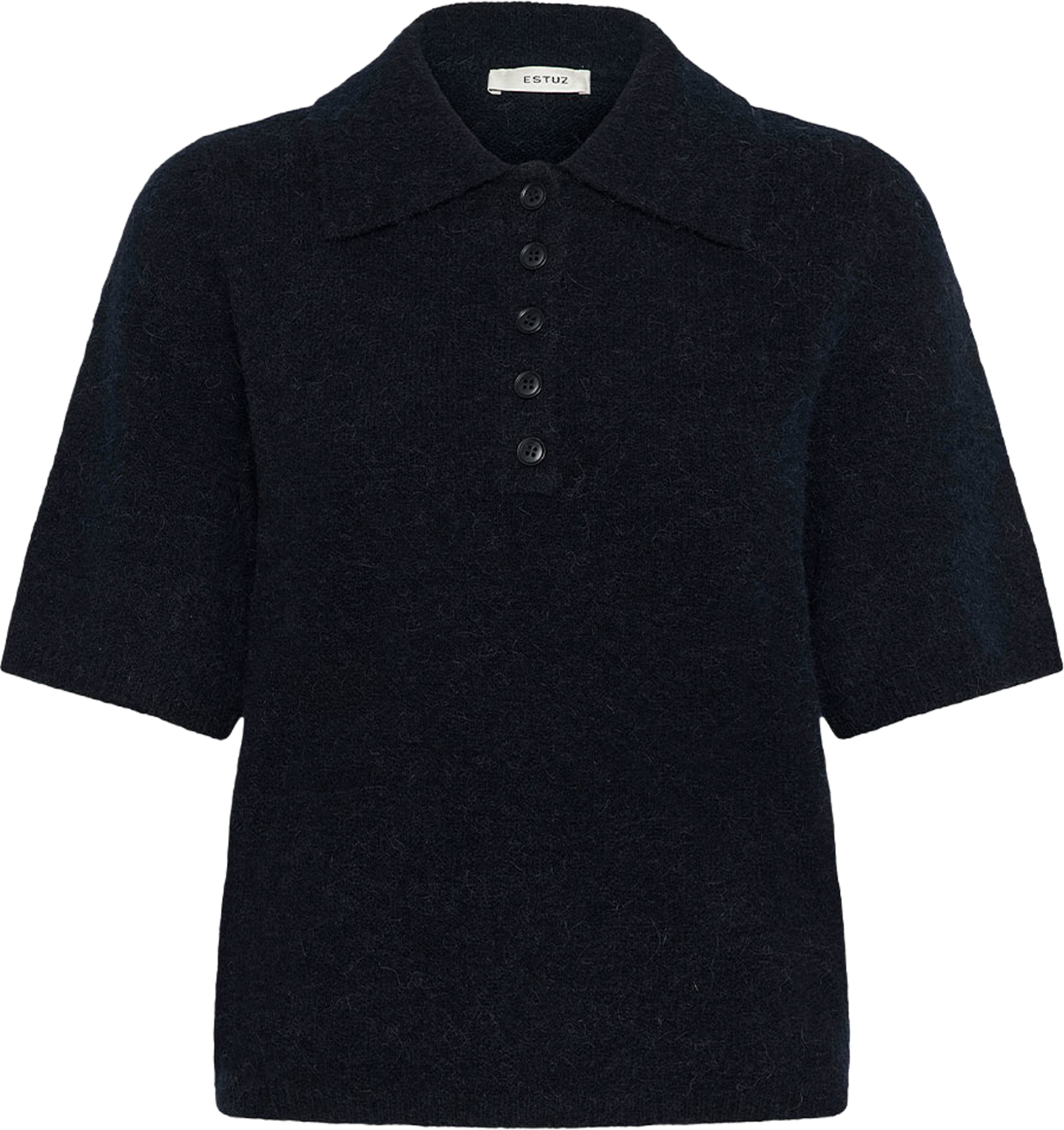 GZalpha ss polo pullover, från Gestuz, i färgen Skycaptain Mélange. Klicka för att öppna bilden i stort format