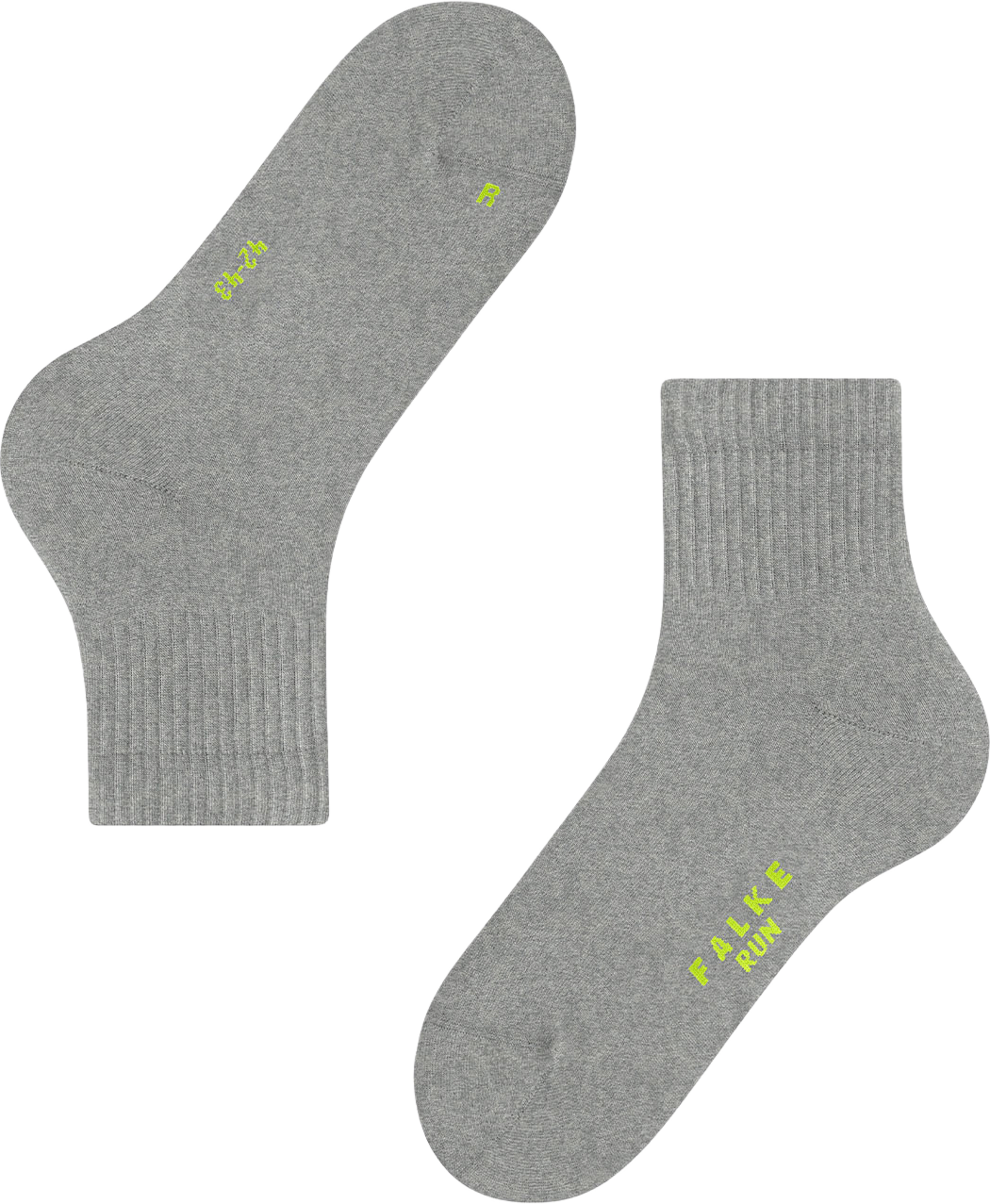 Run Rib Unisex Short Socks, från Falke, i färgen Light Grey. Klicka för att öppna bilden i stort format