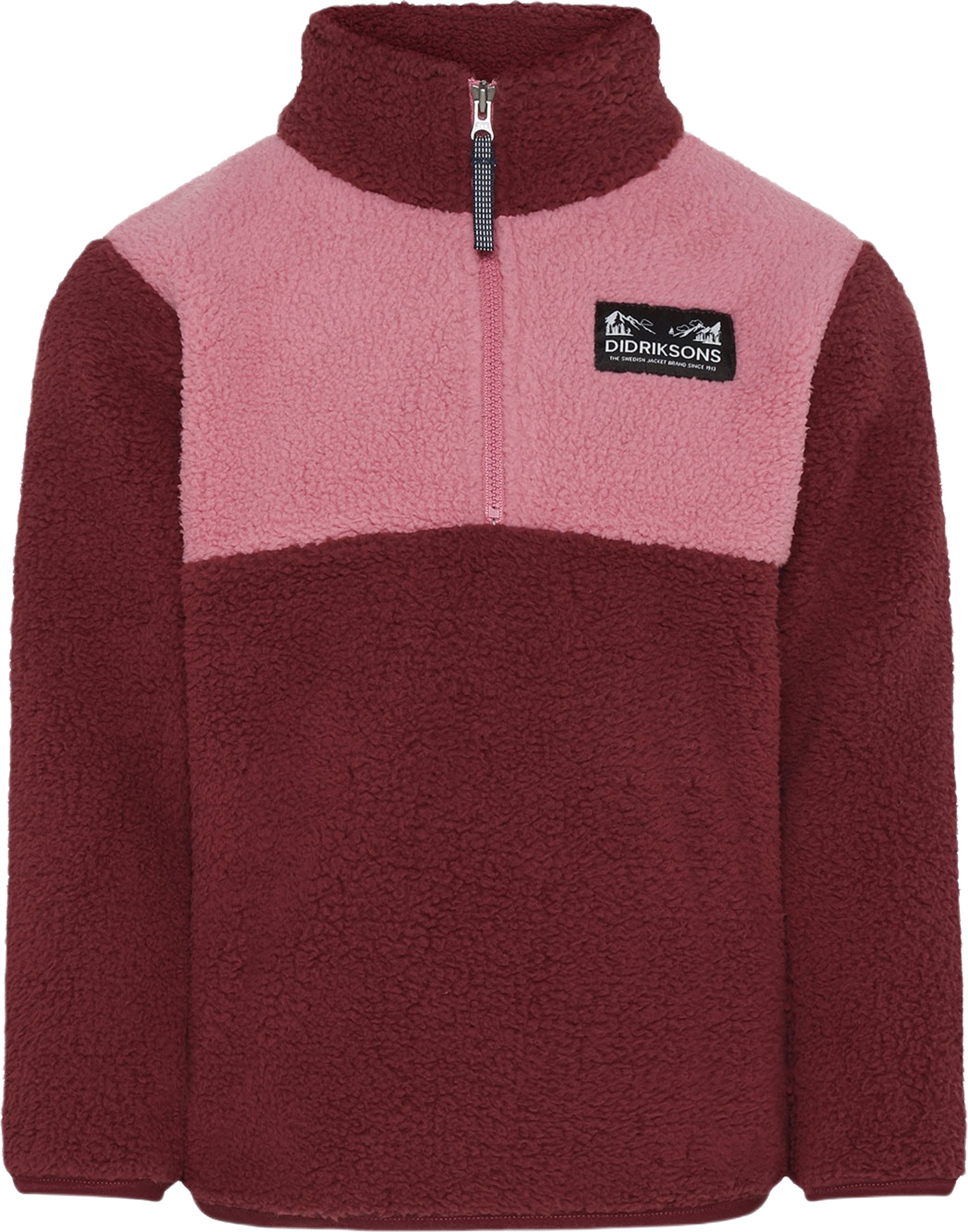 Gosig Kids Halfzip, från Didriksons, i färgen Anemon Red.