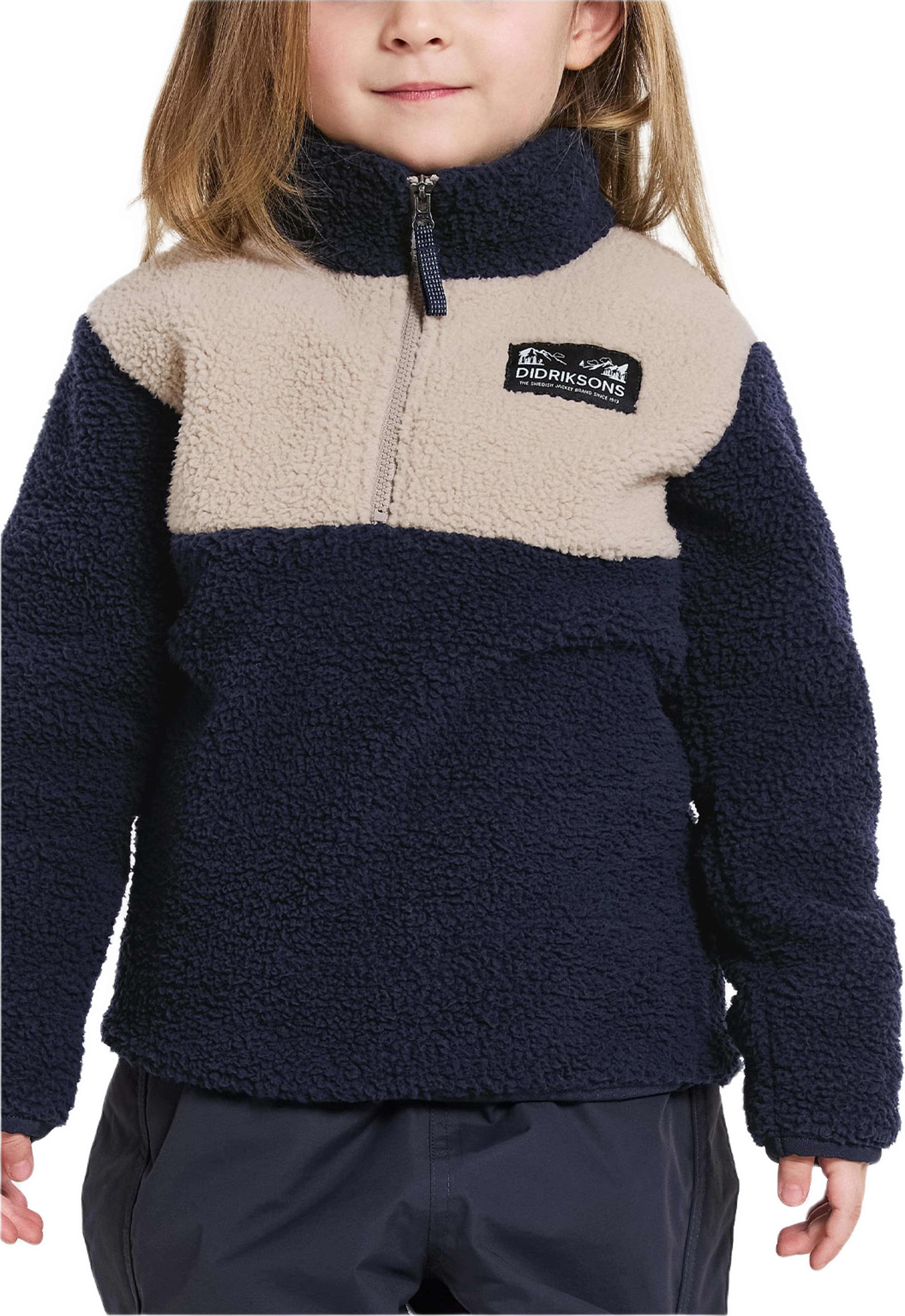 Gosig Kids Halfzip, från Didriksons, i färgen Navy.