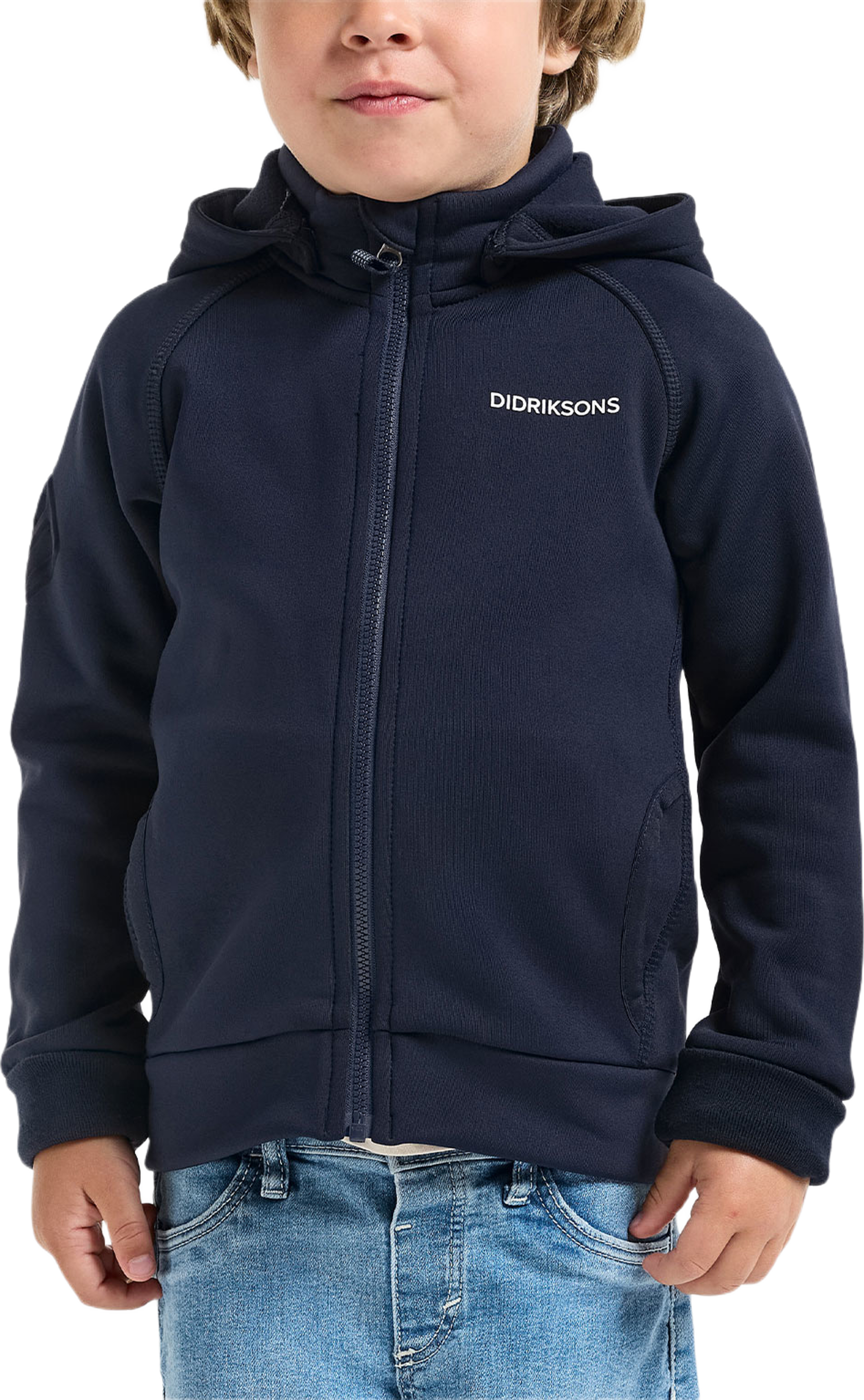 Siljan Fullzip, från Didriksons, i färgen Navy. Klicka för att öppna bilden i stort format