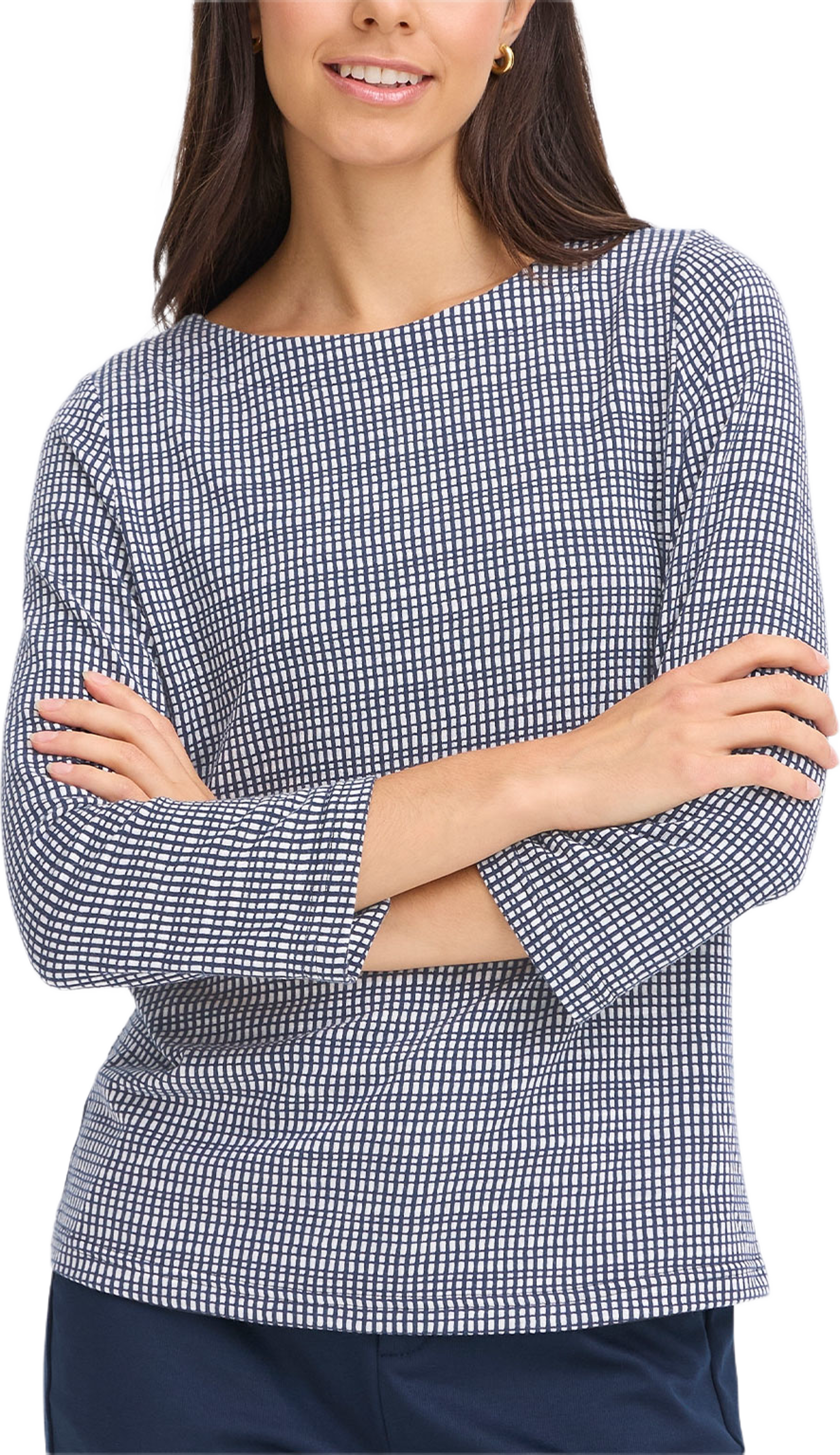 FRNIALA TEE 2, från Fransa, i färgen Navy Check. Klicka för att öppna bilden i stort format