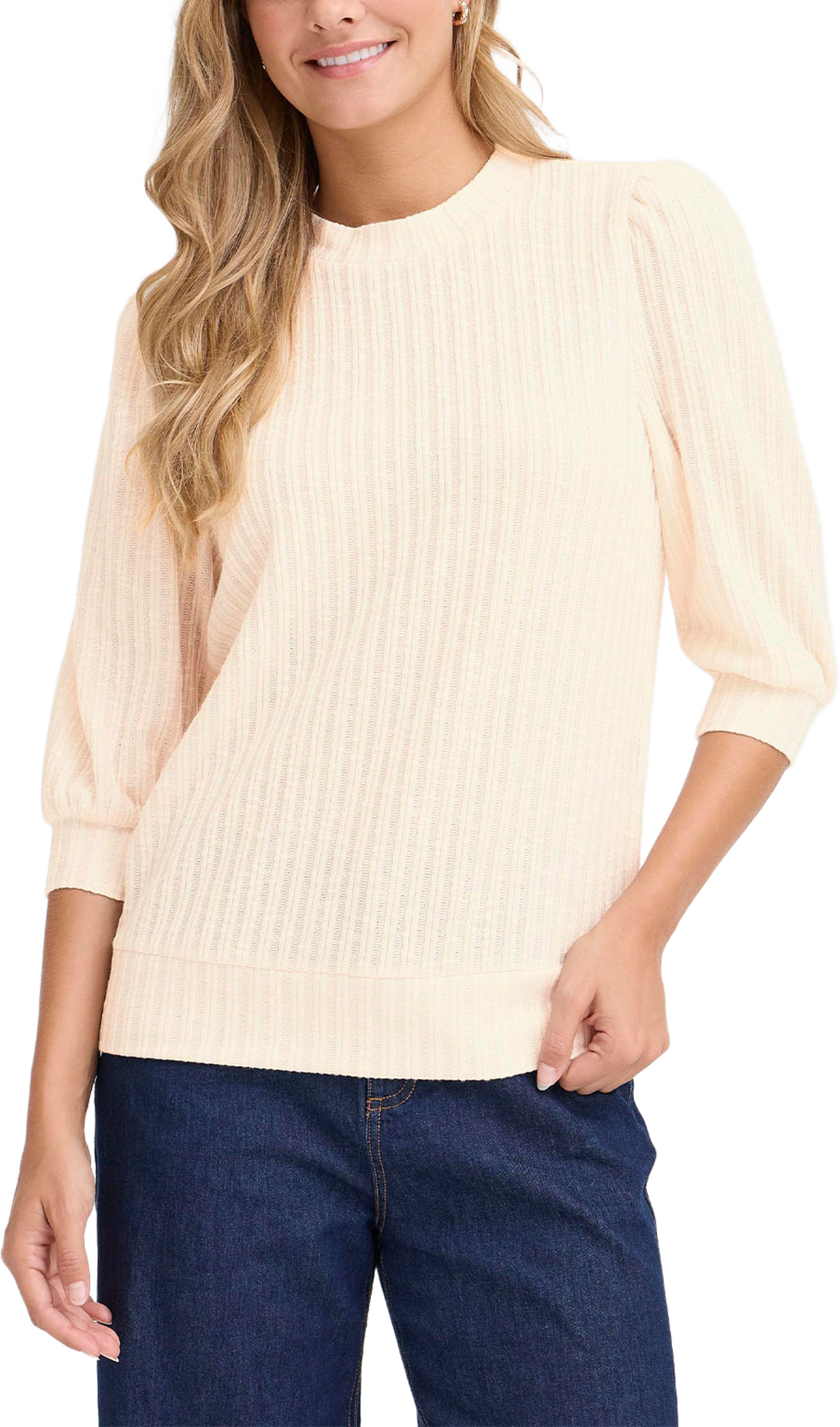 FRDAMIA TEE 1, från Fransa, i färgen Oatmeal Melange. Klicka för att öppna bilden i stort format