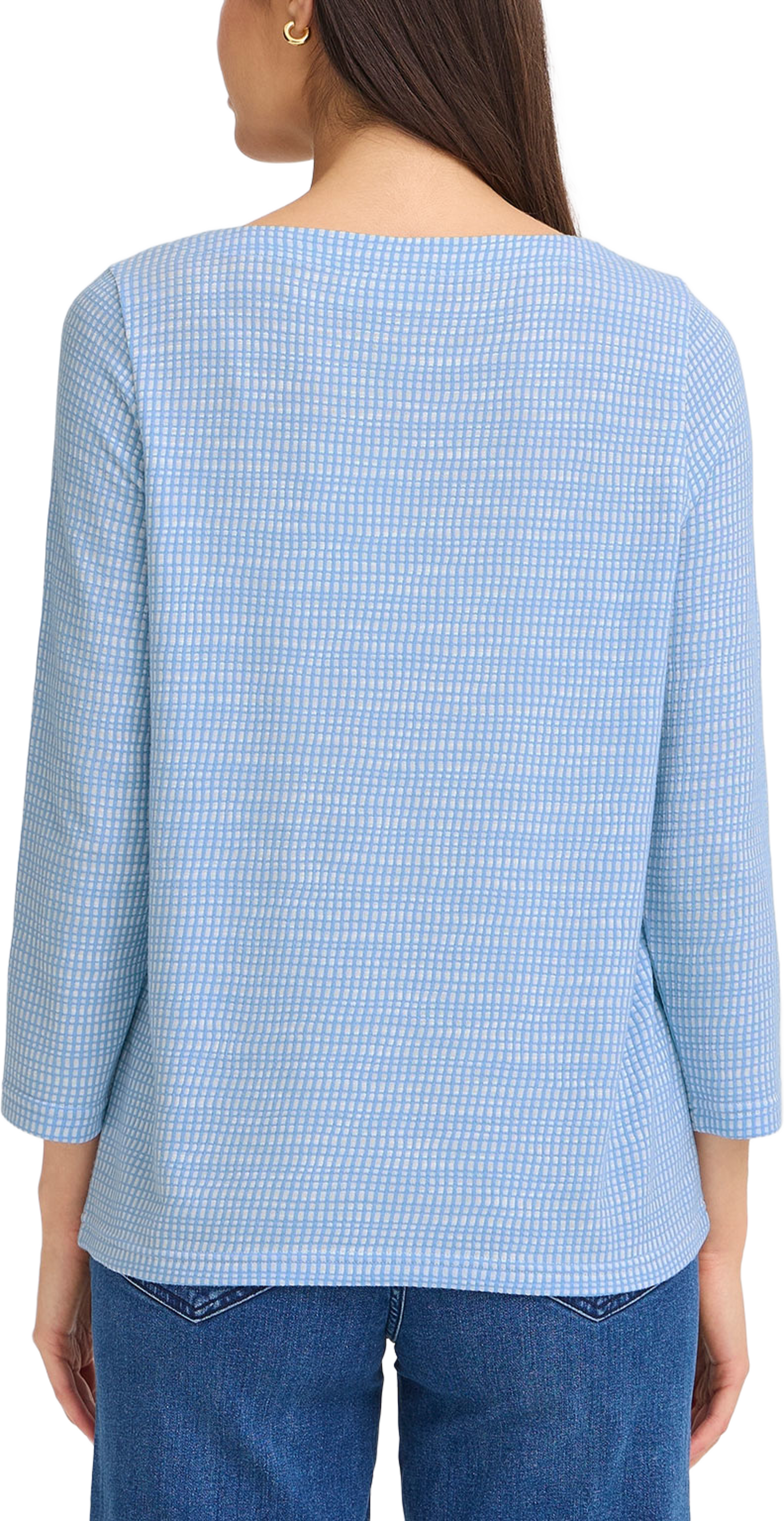 FRNIALA TEE 2, från Fransa, i färgen Della R-blue Check. Klicka för att öppna bilden i stort format