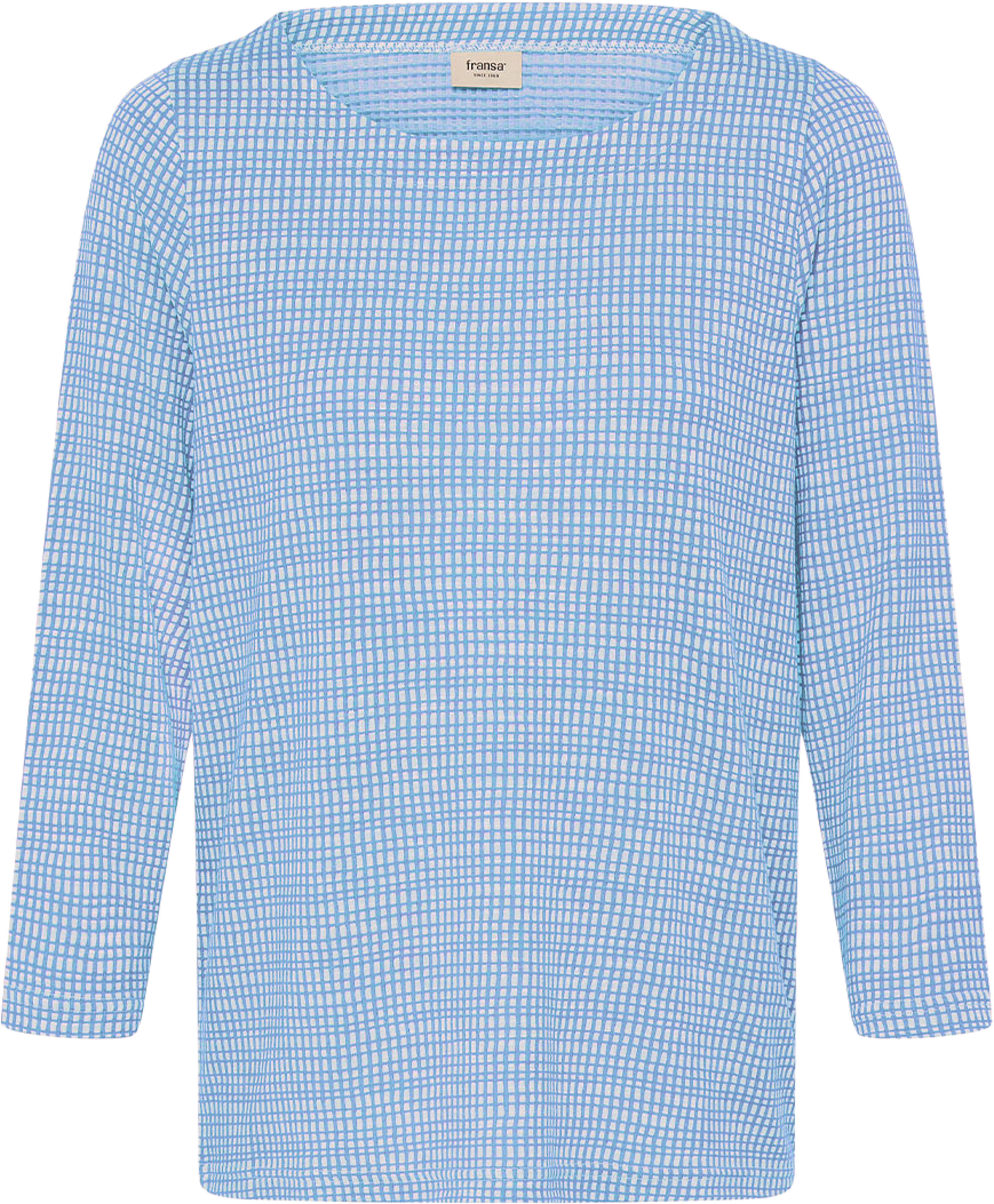 FRNIALA TEE 2, från Fransa, i färgen Della R-blue Check. Klicka för att öppna bilden i stort format