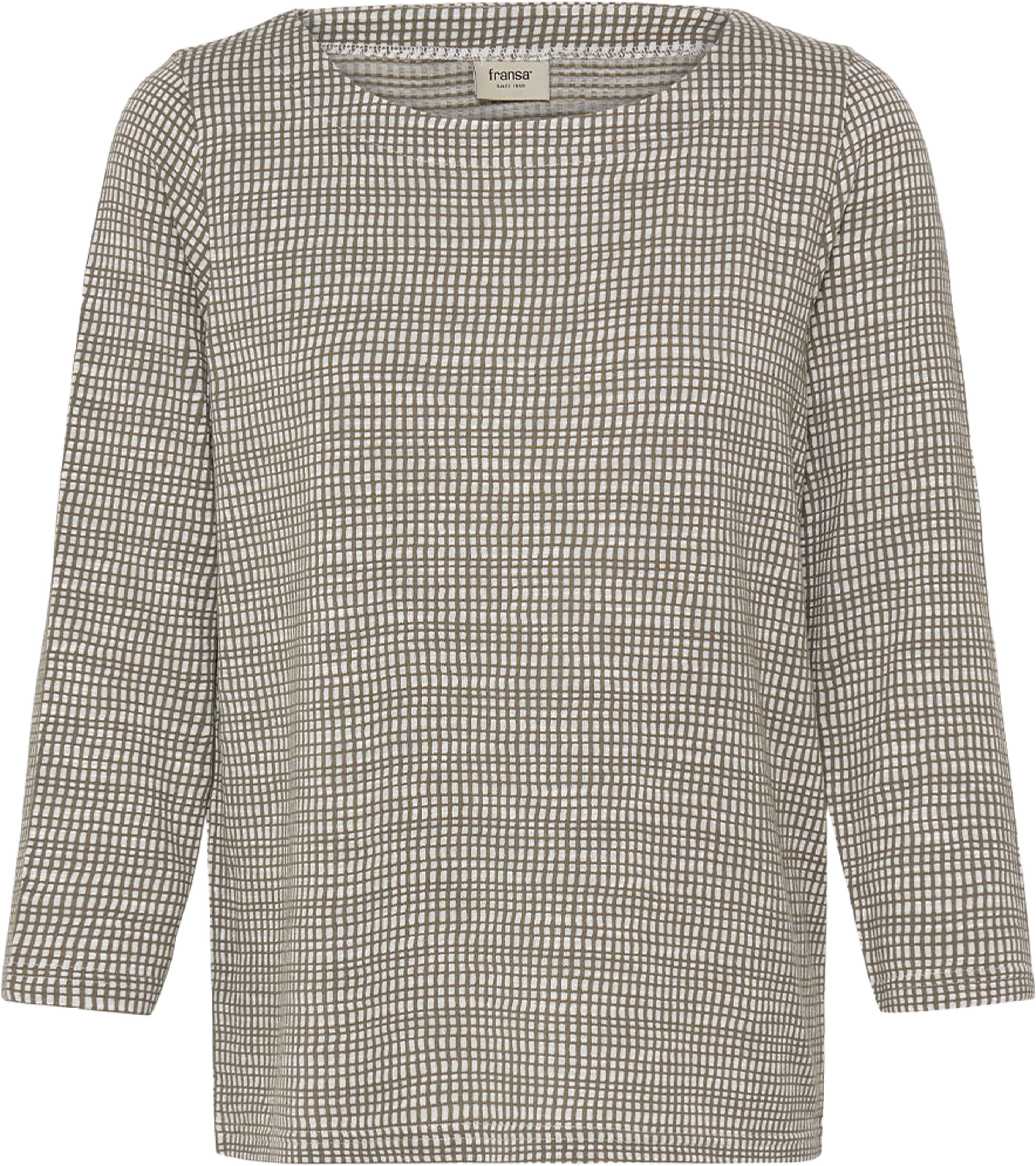 FRNIALA TEE 2, från Fransa, i färgen S-olive Check. Klicka för att öppna bilden i stort format