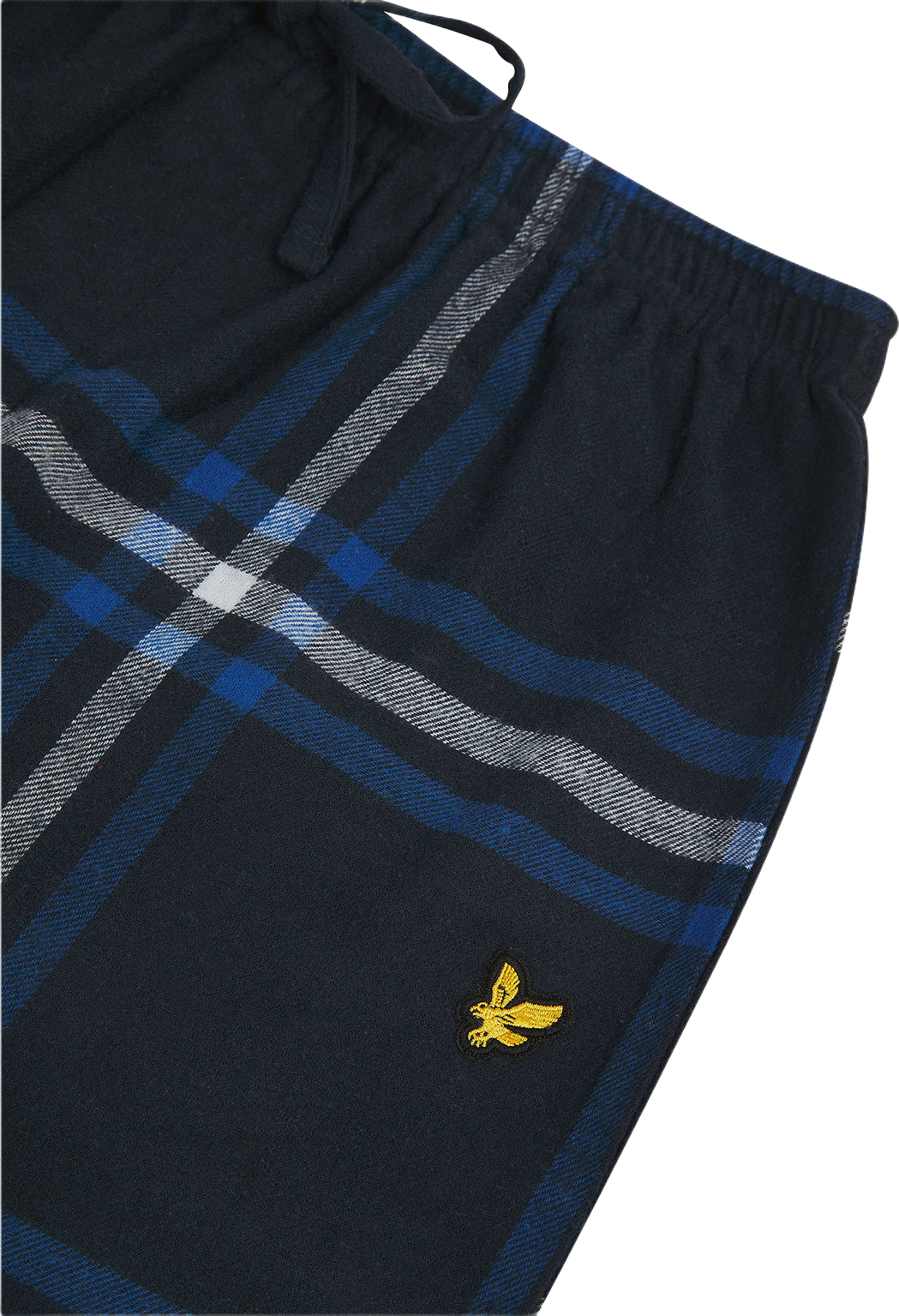 Pyjamasbyxor i flanell VINNY, från Lyle & Scott, i färgen Natuical Blue Check. Klicka för att öppna bilden i stort format