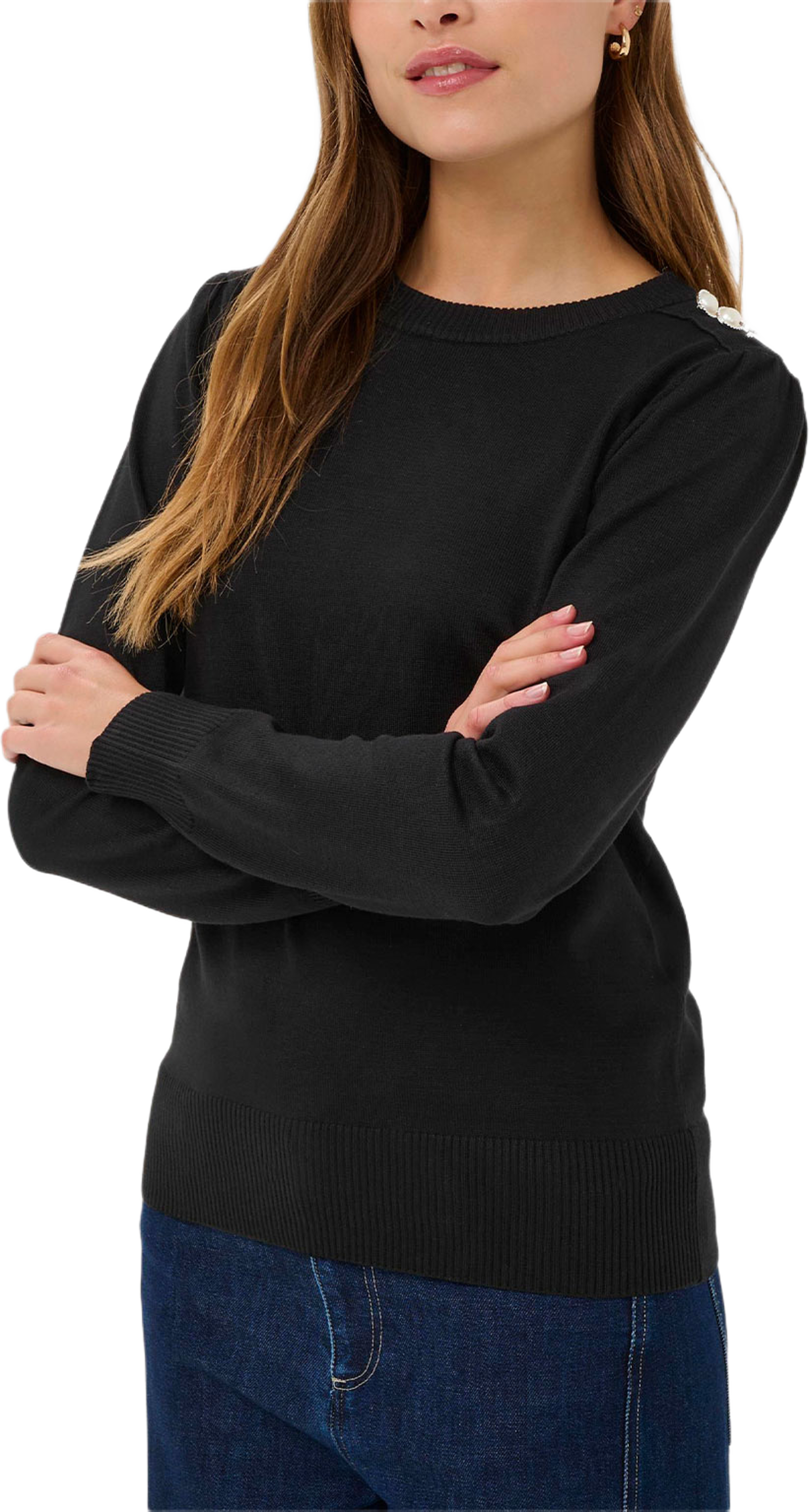 MoeSZ Deco Pullover, från Saint Tropez, i färgen Black. Klicka för att öppna bilden i stort format