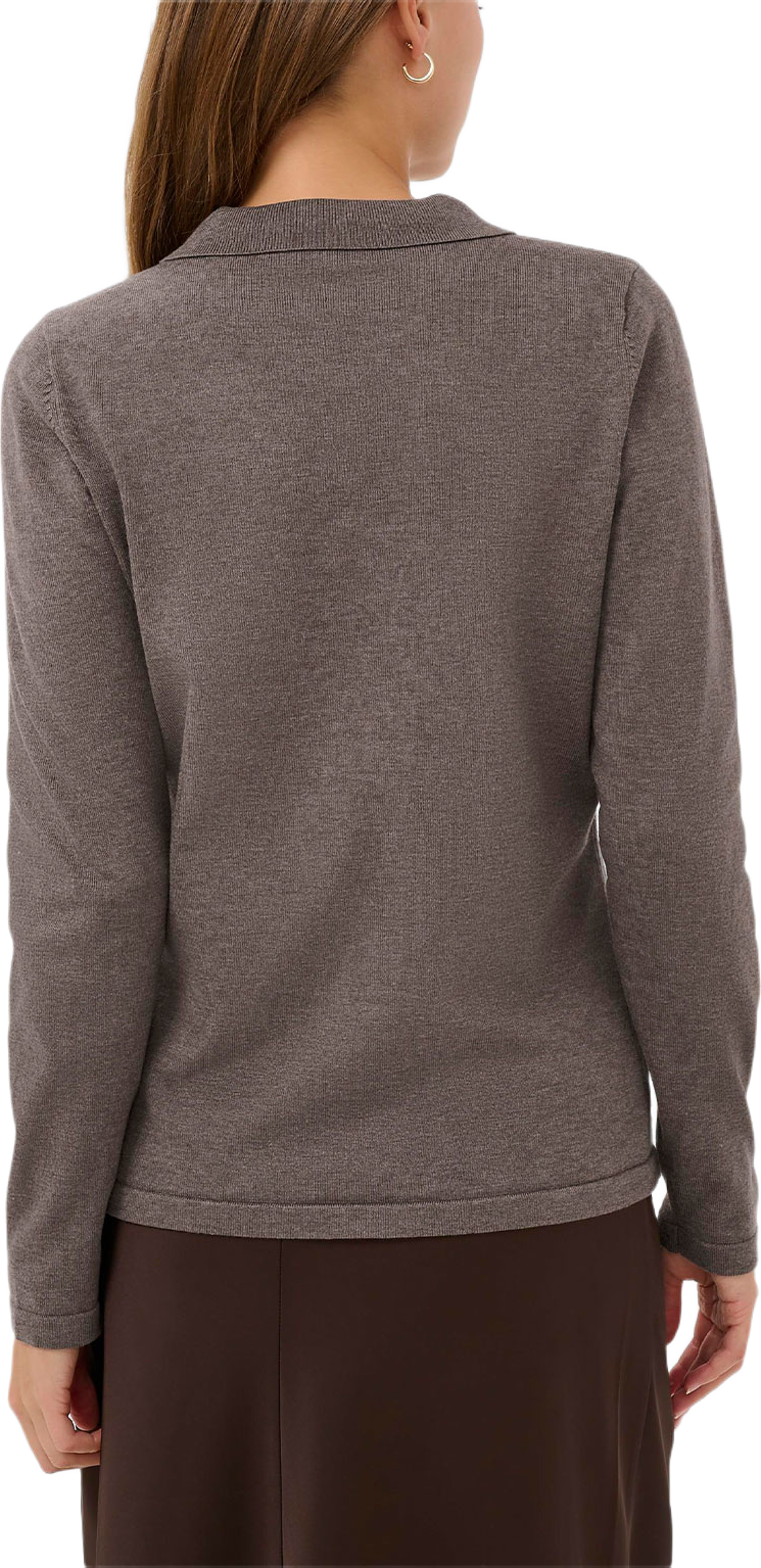 JilaSZ Deco Polo Pullover, från Saint Tropez, i färgen Mink Melange. Klicka för att öppna bilden i stort format