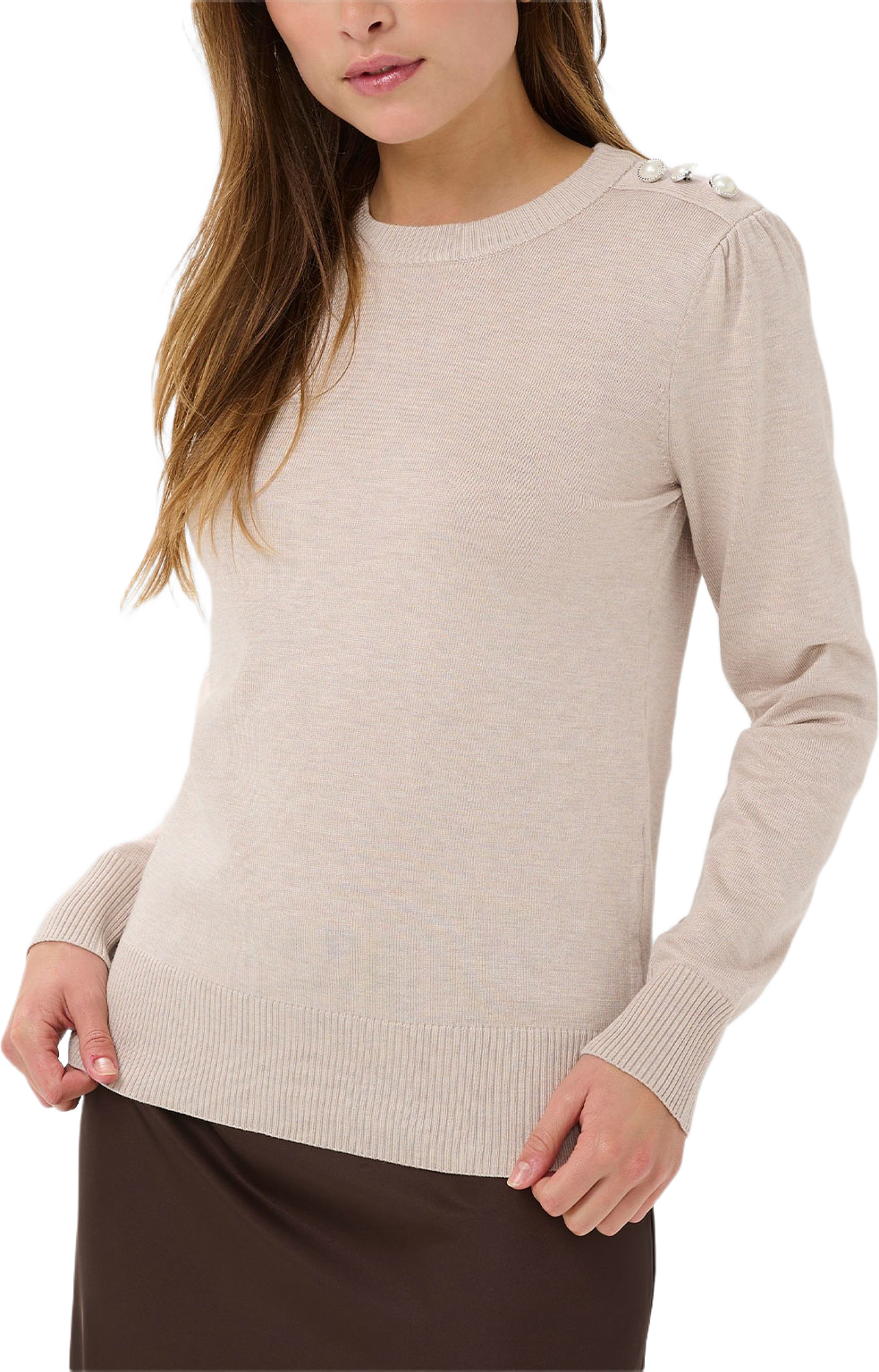 MoeSZ Deco Pullover, från Saint Tropez, i färgen Gray Morn Melange. Klicka för att öppna bilden i stort format