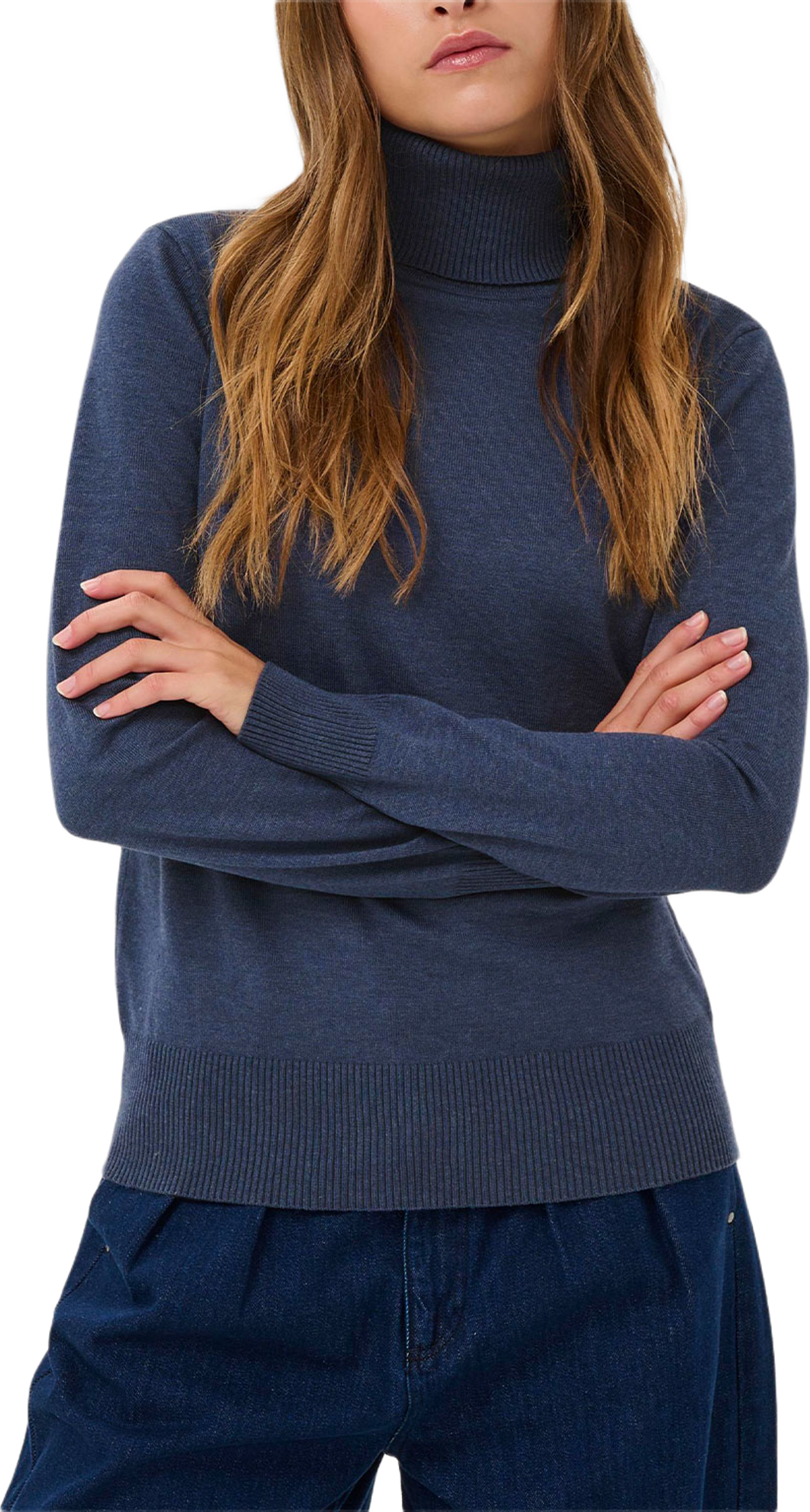 Roller Neck Sweater, från Saint Tropez, i färgen Vintage Indigo Melange. Klicka för att öppna bilden i stort format