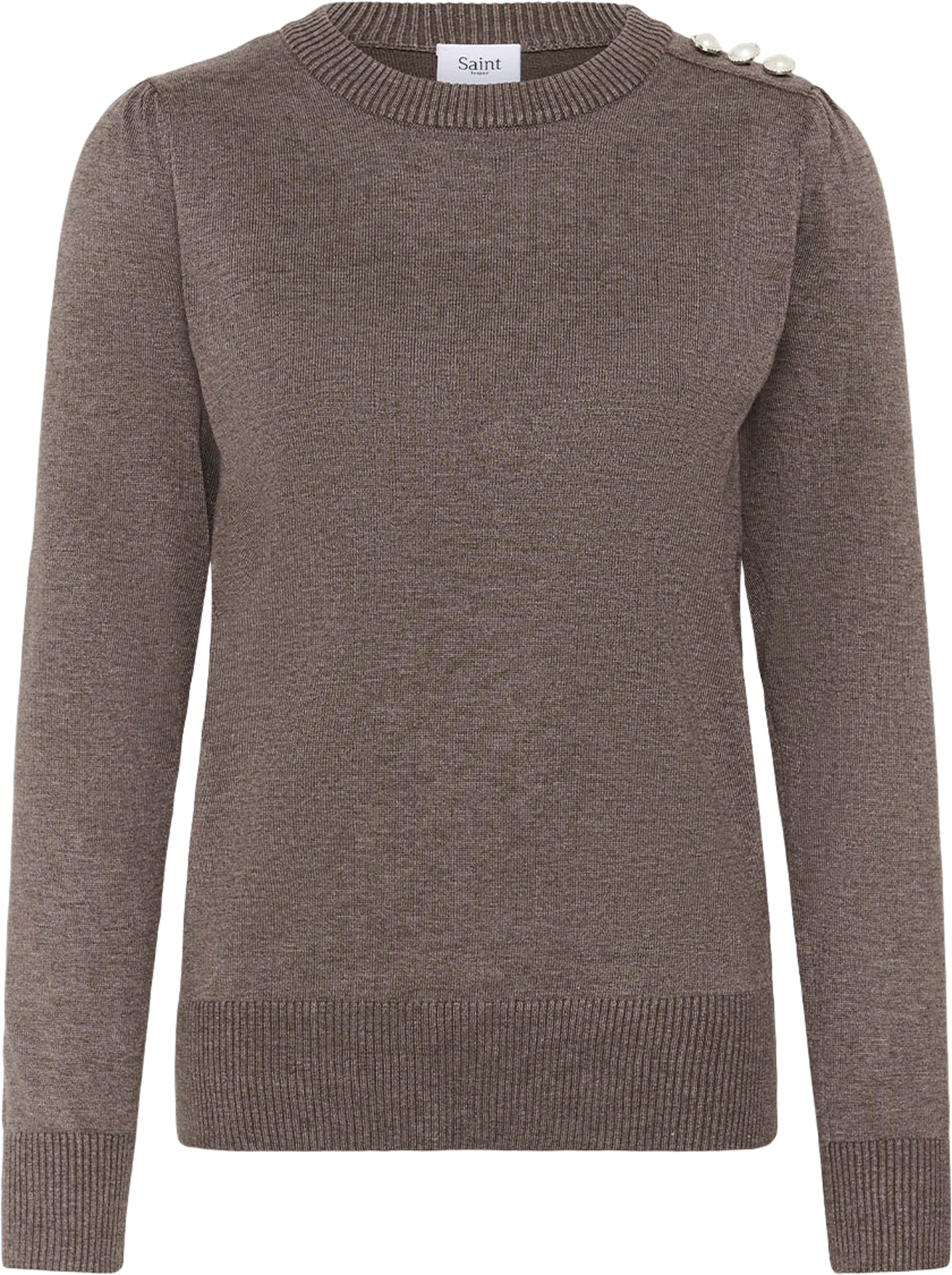 MoeSZ Deco Pullover, från Saint Tropez, i färgen Mink Melange. Klicka för att öppna bilden i stort format