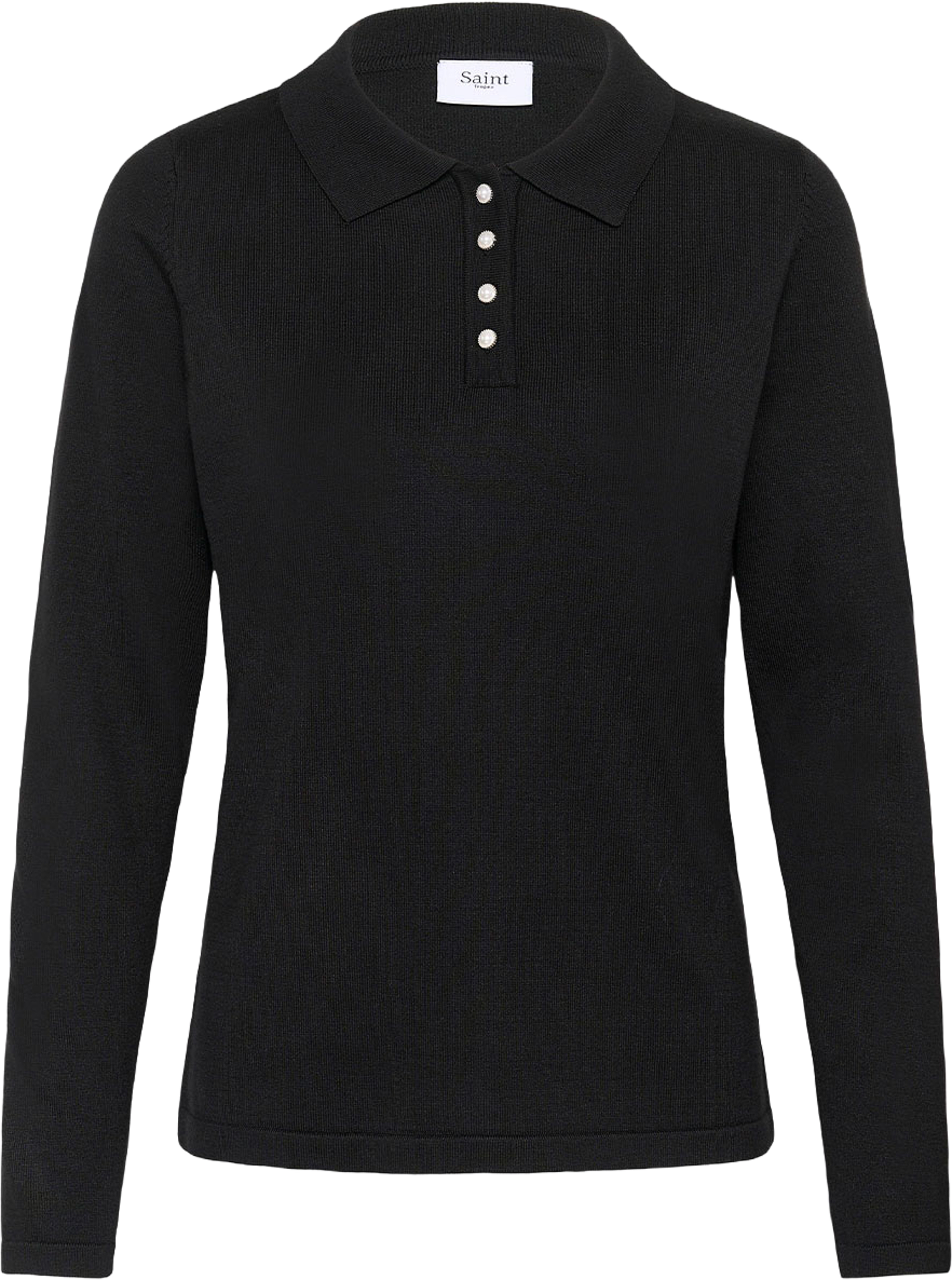 JilaSZ Deco Polo Pullover, från Saint Tropez, i färgen Black. Klicka för att öppna bilden i stort format