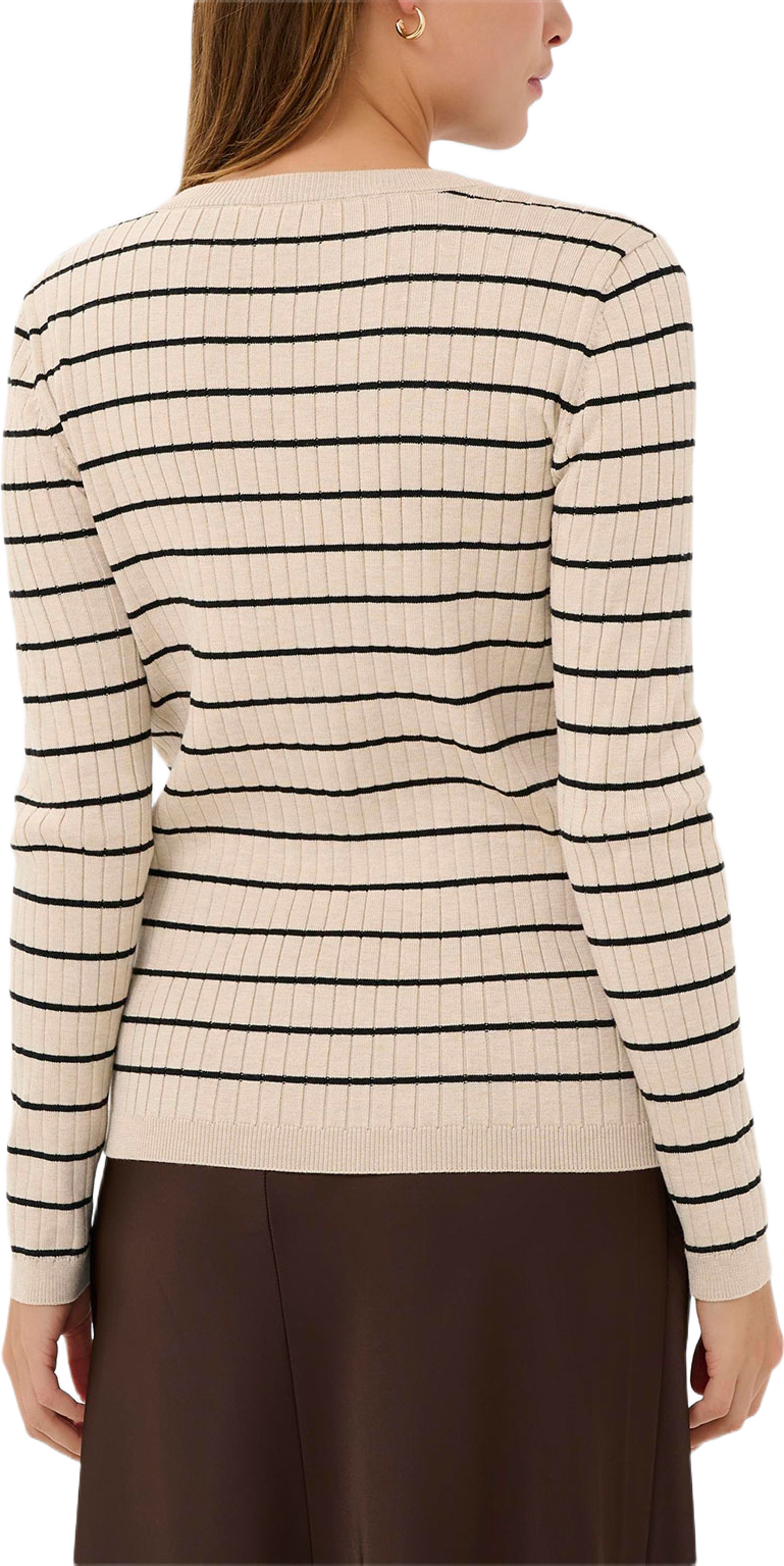 MilaSZ Rib St. Pullover, från Saint Tropez, i färgen Chateau Black Thin Stripe. Klicka för att öppna bilden i stort format