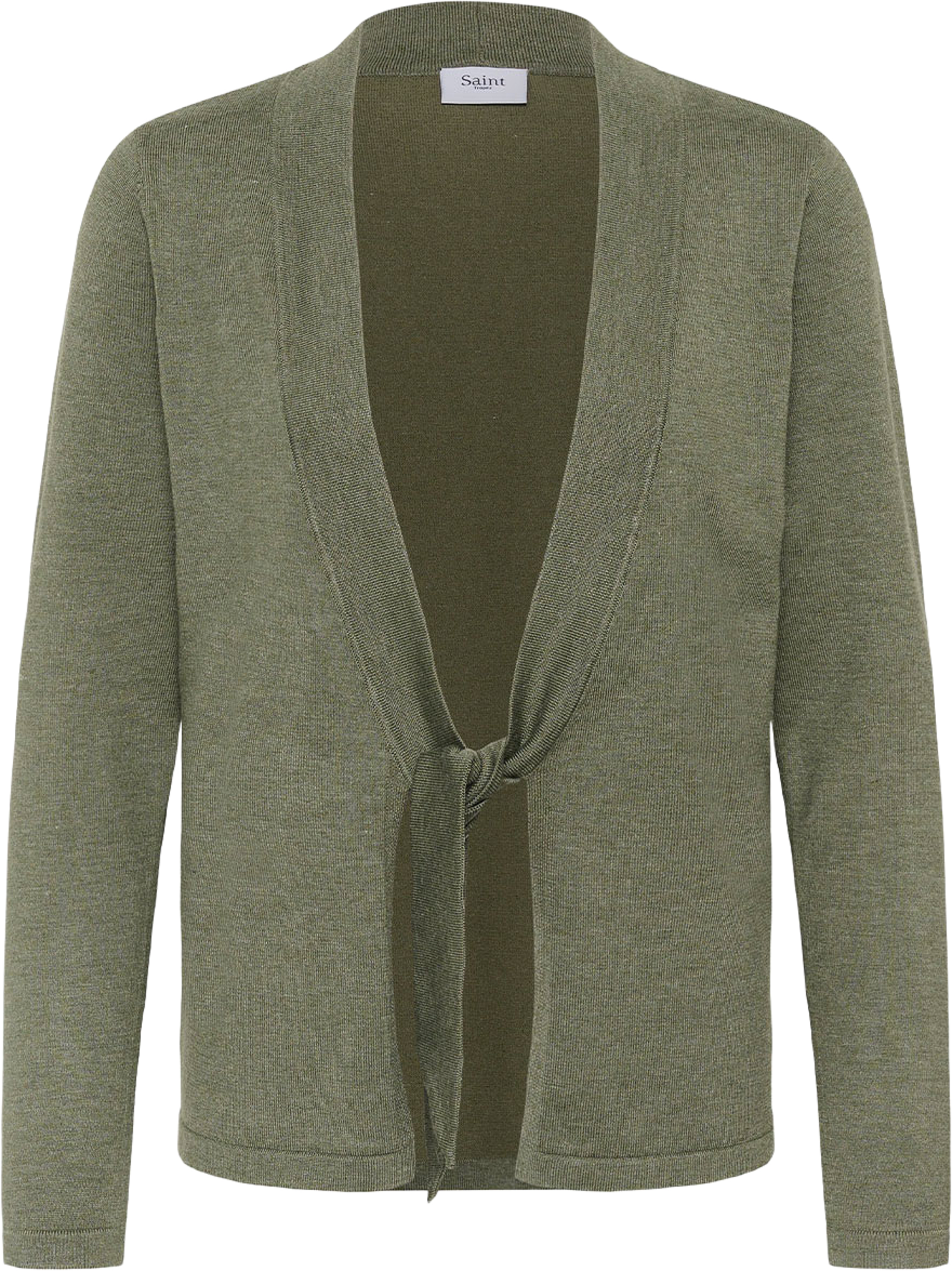 MilaSZ Tie Cardigan, från Saint Tropez, i färgen Agave Green Melange. Klicka för att öppna bilden i stort format