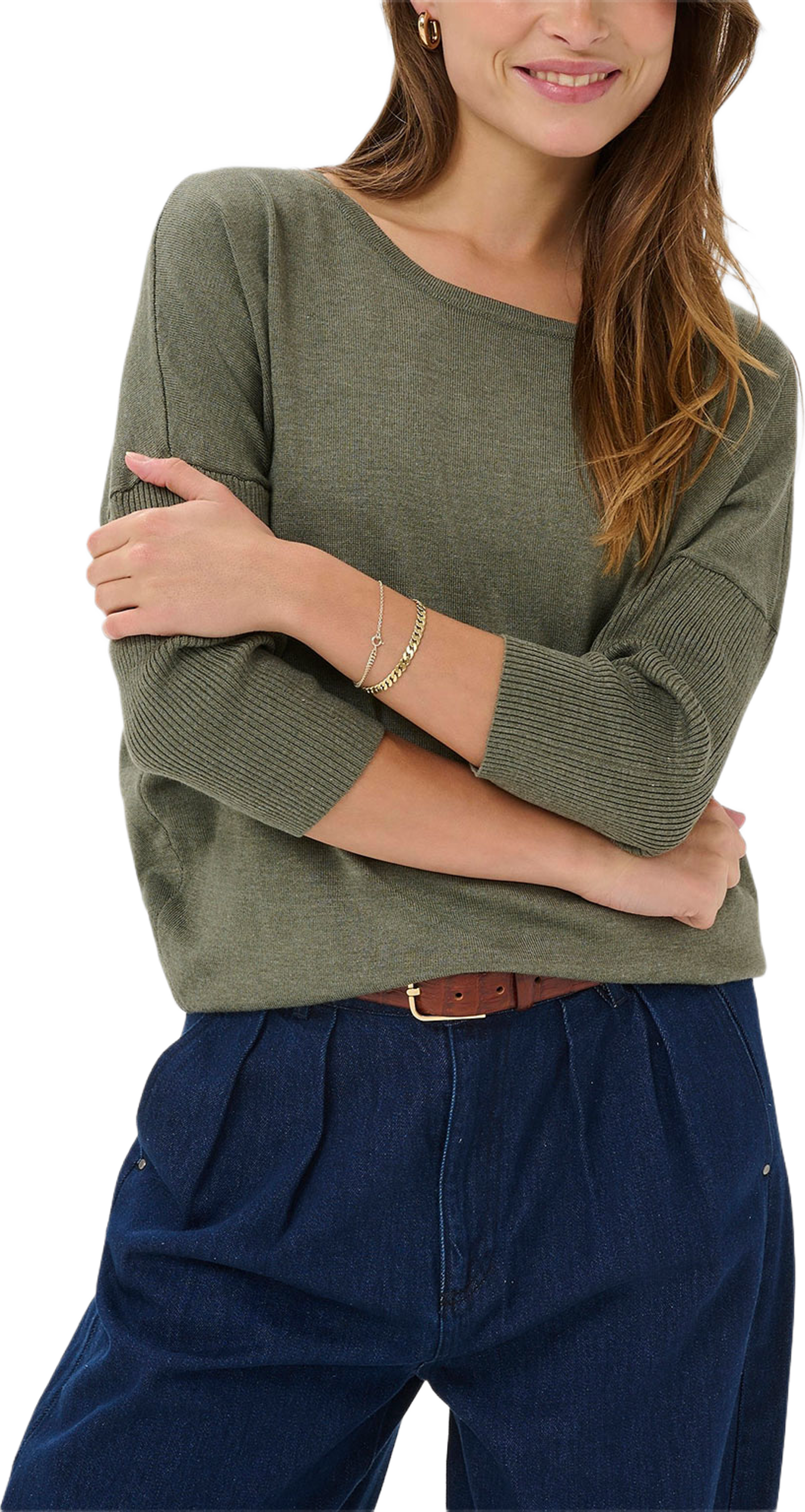 MilaSZ Pullover, från Saint Tropez, i färgen Agave Green Melange. Klicka för att öppna bilden i stort format