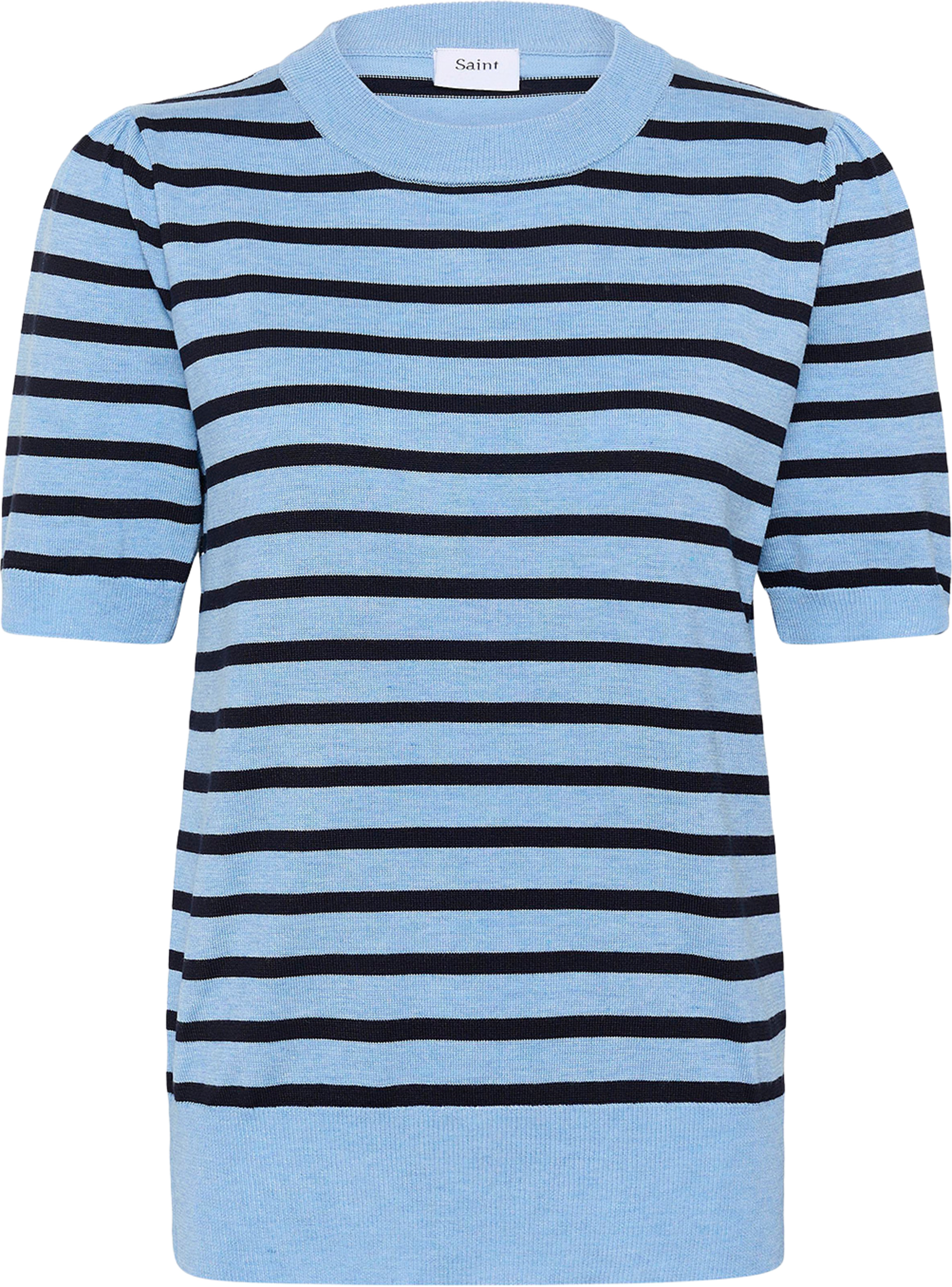 MilaSZ SS Striped Pullover, från Saint Tropez, i färgen Allure Nightsky Stripe. Klicka för att öppna bilden i stort format