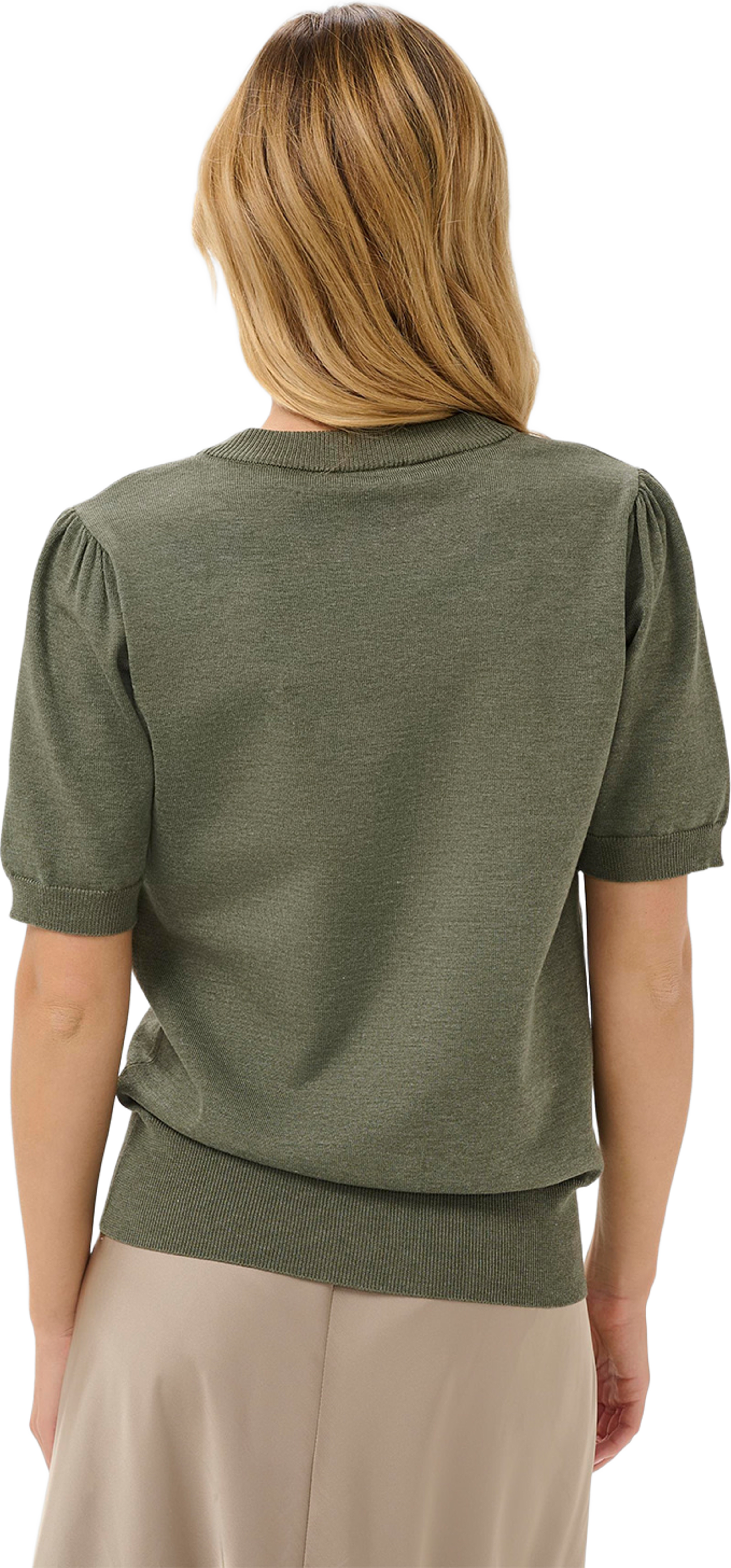 MilaSZ SS Pullover, från Saint Tropez, i färgen Agave Green Melange. Klicka för att öppna bilden i stort format