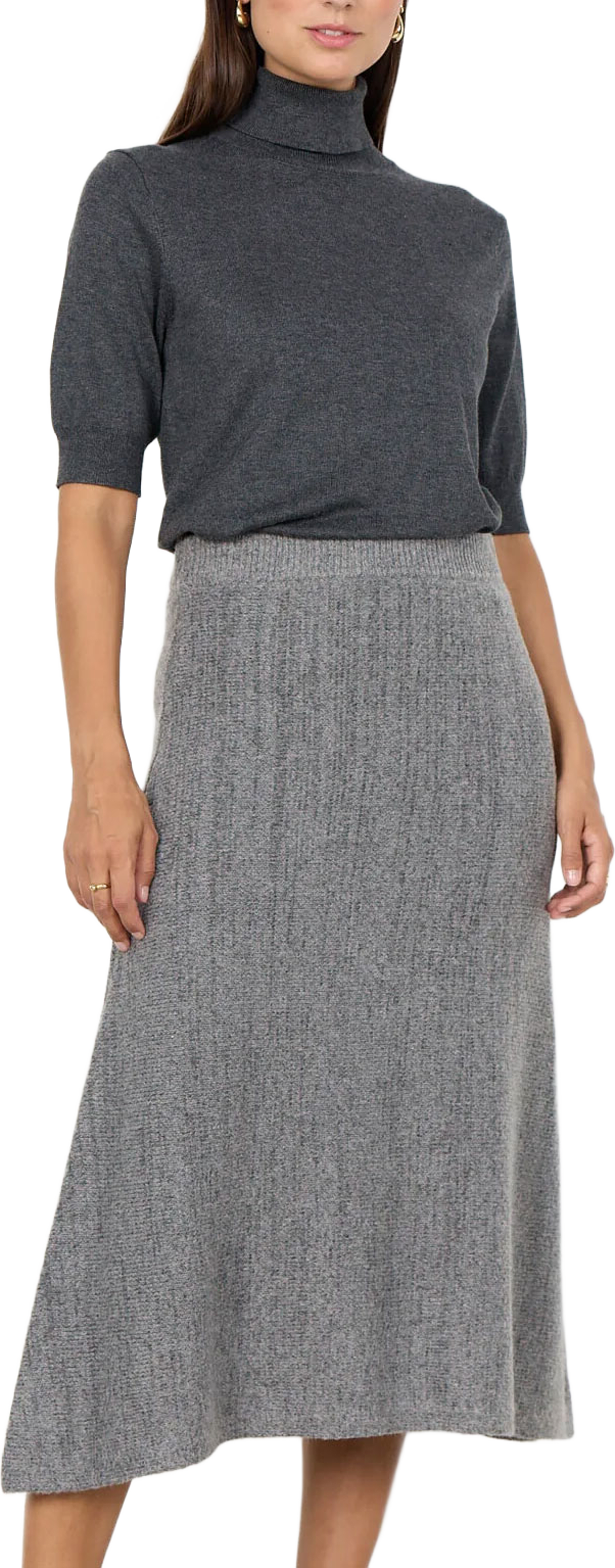 SC-Vida 2 Skirt, från Soyaconcept, i färgen Med. Grey Melange. Klicka för att öppna bilden i stort format