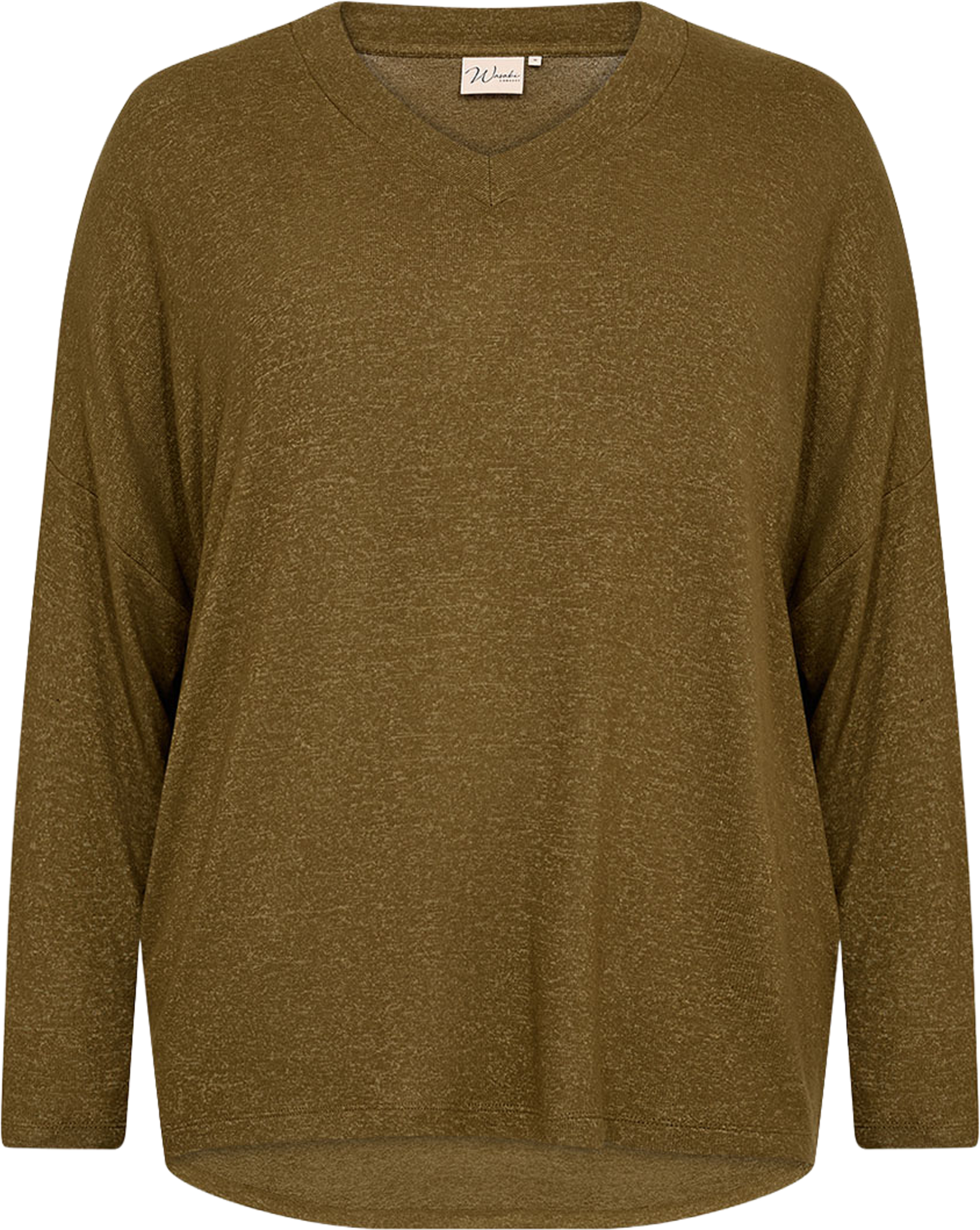 WA-Simone 1 Blouse, från Wasabi Concept, i färgen Dark Olive Mel. Klicka för att öppna bilden i stort format