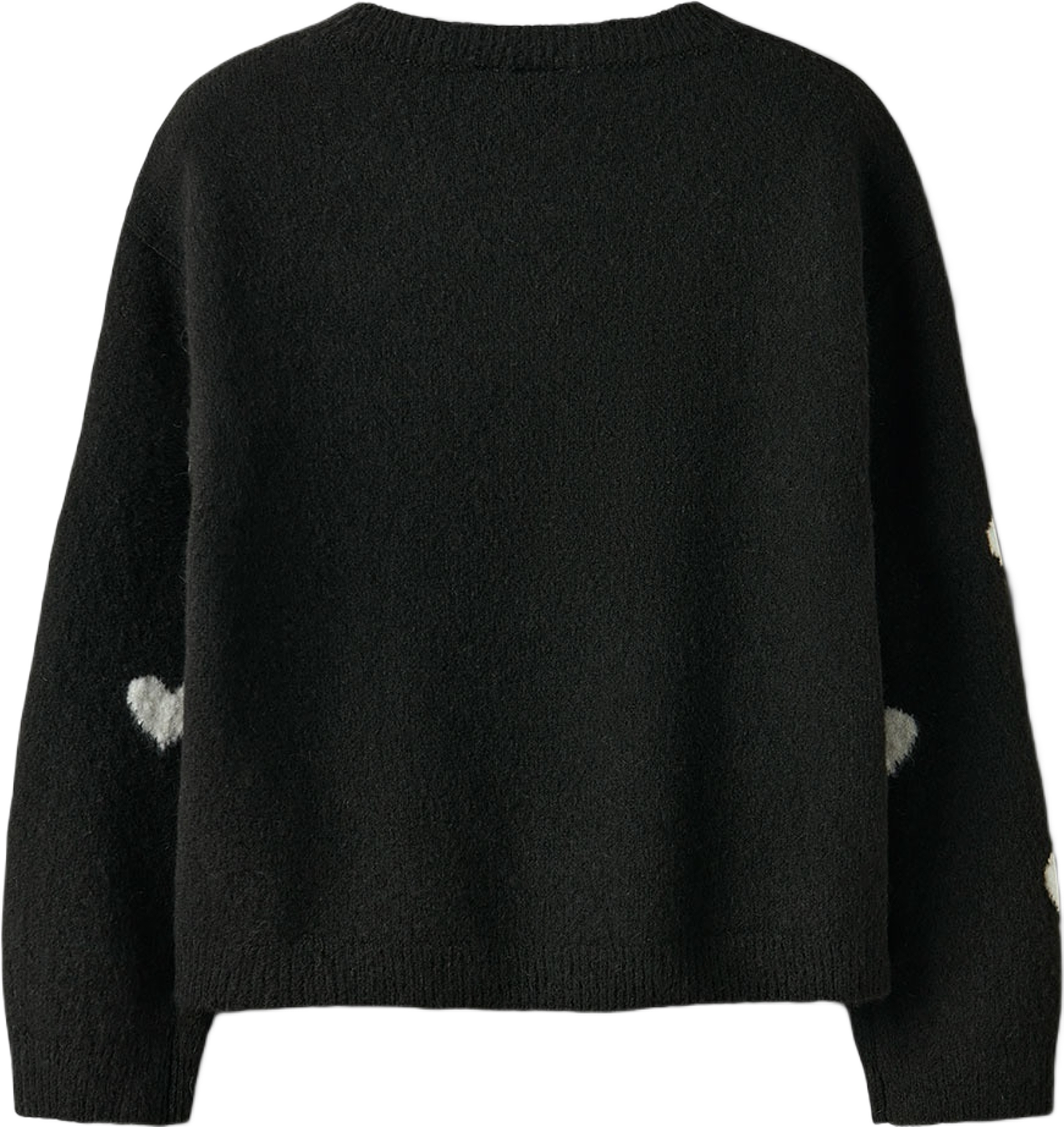 NKFONA LS KNIT, från Name It, i färgen Black Cloud Dancer Hearts.